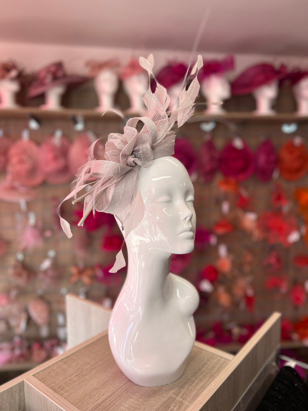 Large Silver Fascinator with Quills &amp; Crystal Stamens-Fascinators Direct