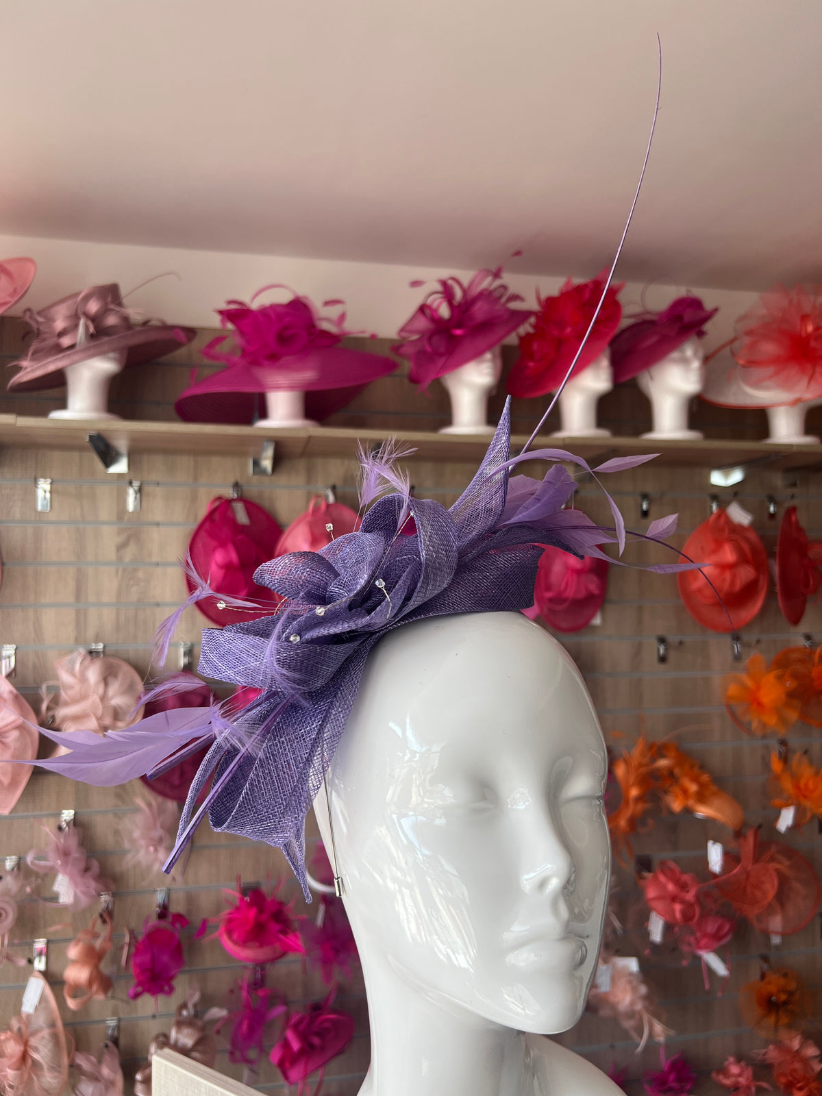 Large Wisteria Fascinator with Quills &amp; Crystal Stamens-Fascinators Direct
