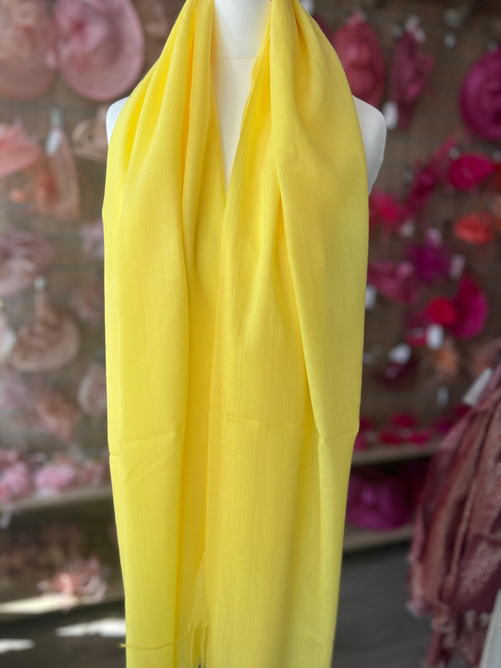 Lemon Wedding Pashmina Scarf-Fascinators Direct