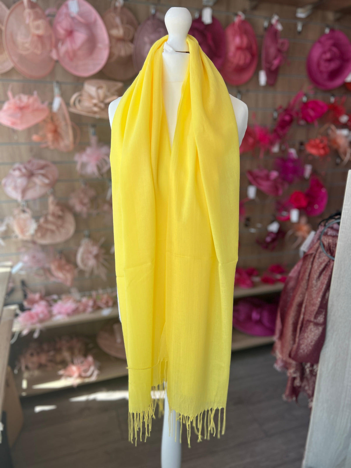 Lemon Wedding Pashmina Scarf-Fascinators Direct