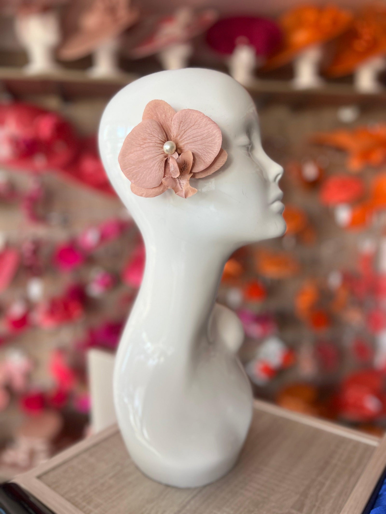 Light Brown Orchid Hair Clip-Fascinators Direct