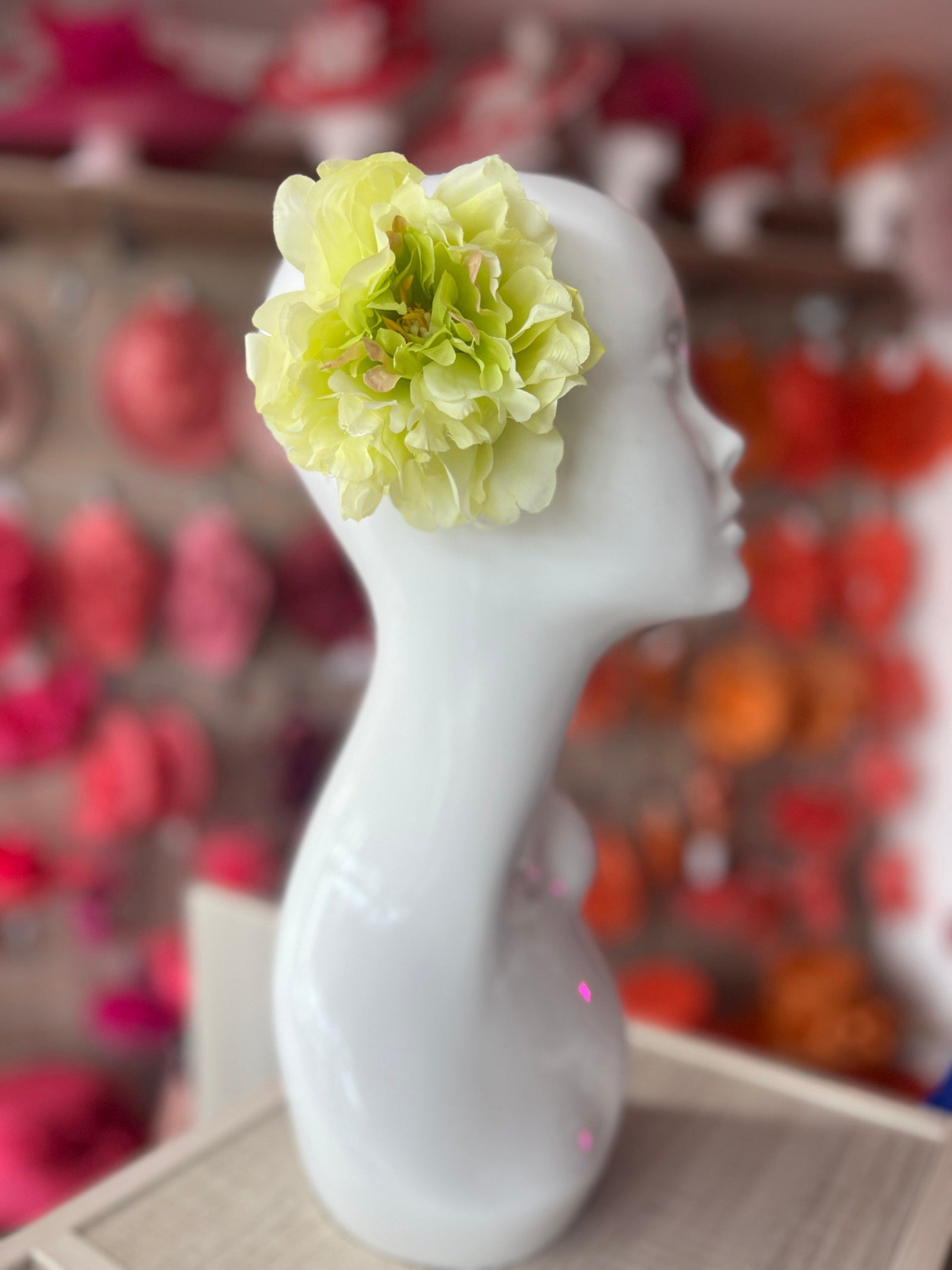 Light Green Peony Hair flower-Fascinators Direct