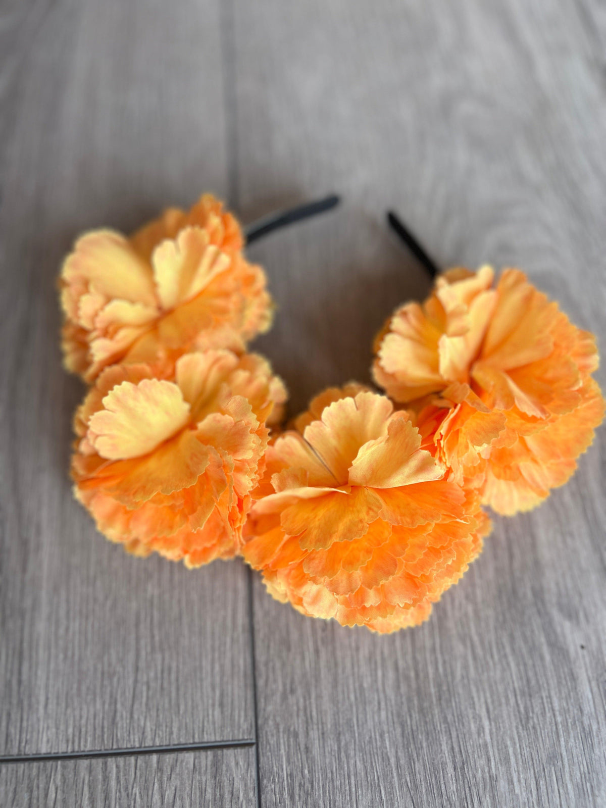 Light Orange Carnation Flower Crown Headband-Fascinators Direct