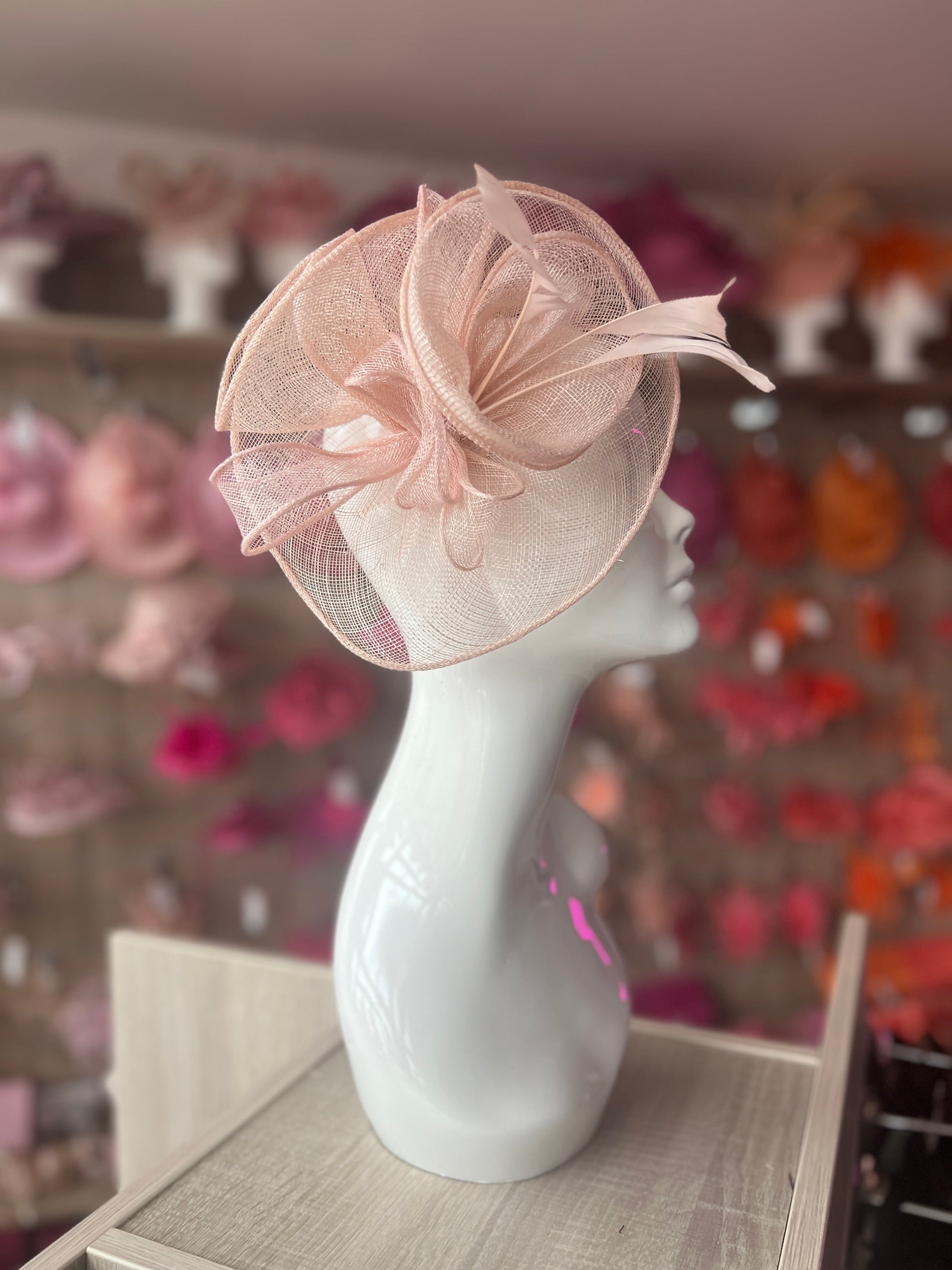 Light Pink Trumpet Flower Fascinator-Fascinators Direct