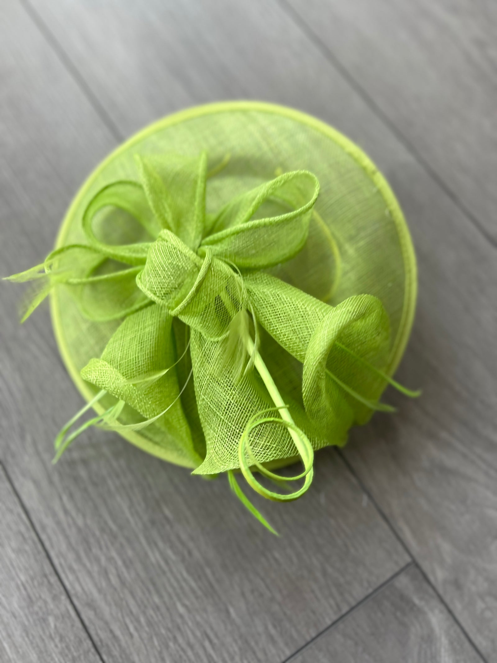 Liime Sinamay Petunia Flower Fascinator With A Saucer Base-Fascinators Direct