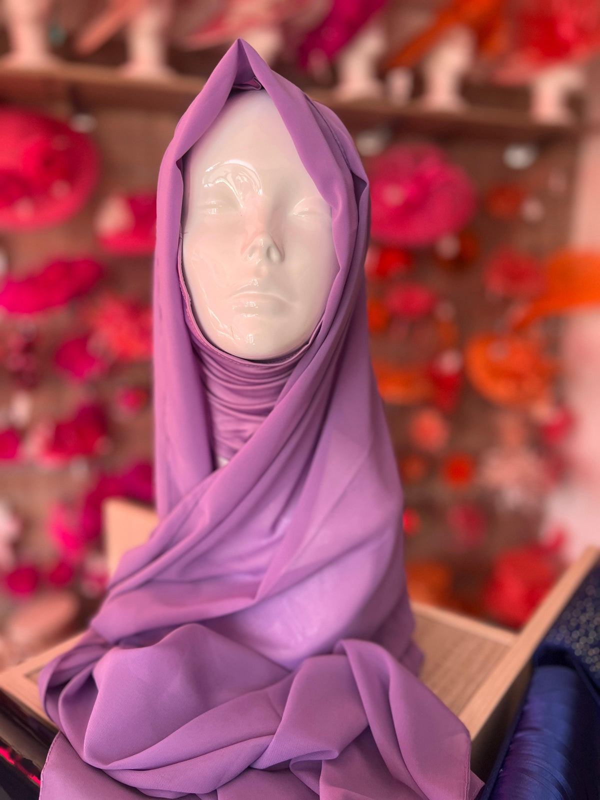 Lilac Chiffon Head Wrap Scarf-Fascinators Direct