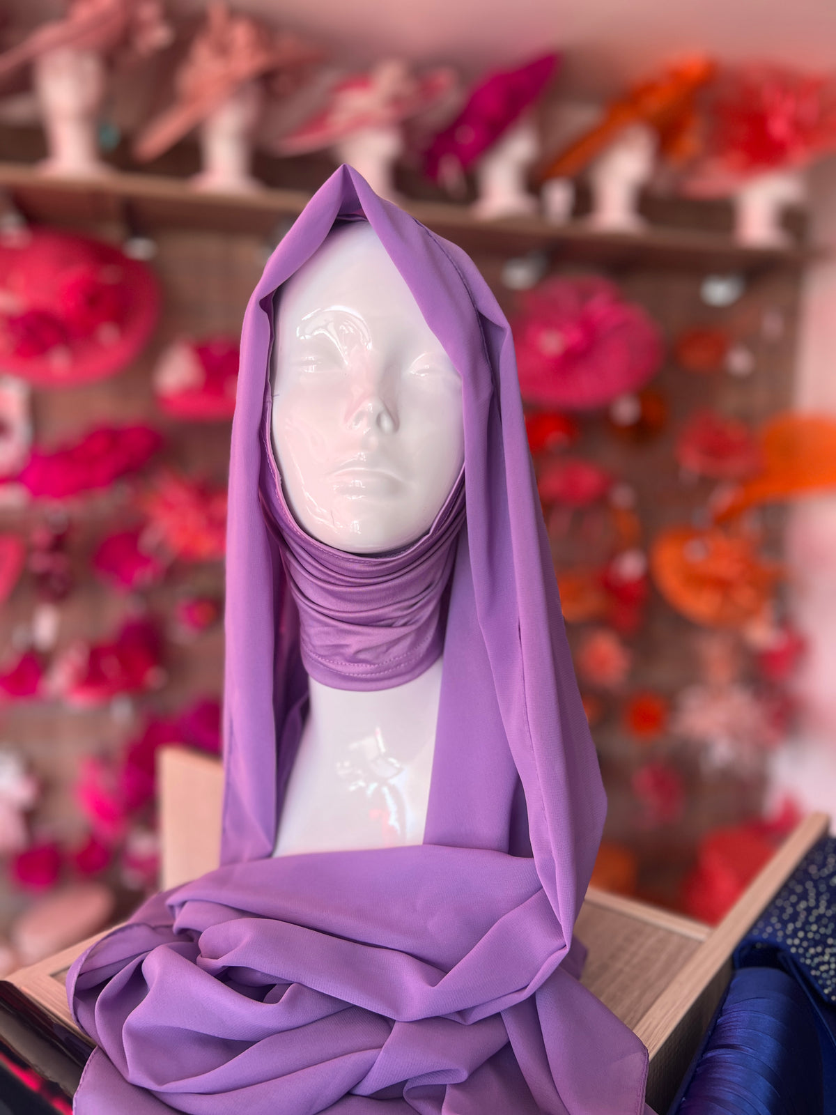 Lilac Chiffon Head Wrap Scarf-Fascinators Direct