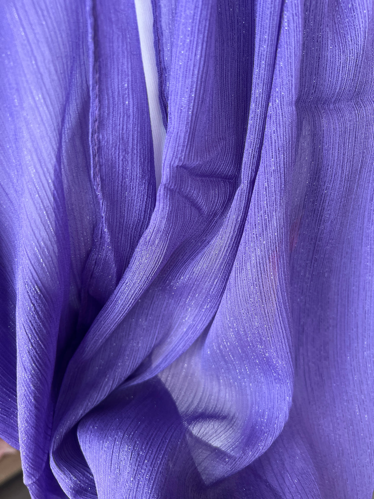 Lilac Chiffon Scarf With Silver Shimmer-Fascinators Direct