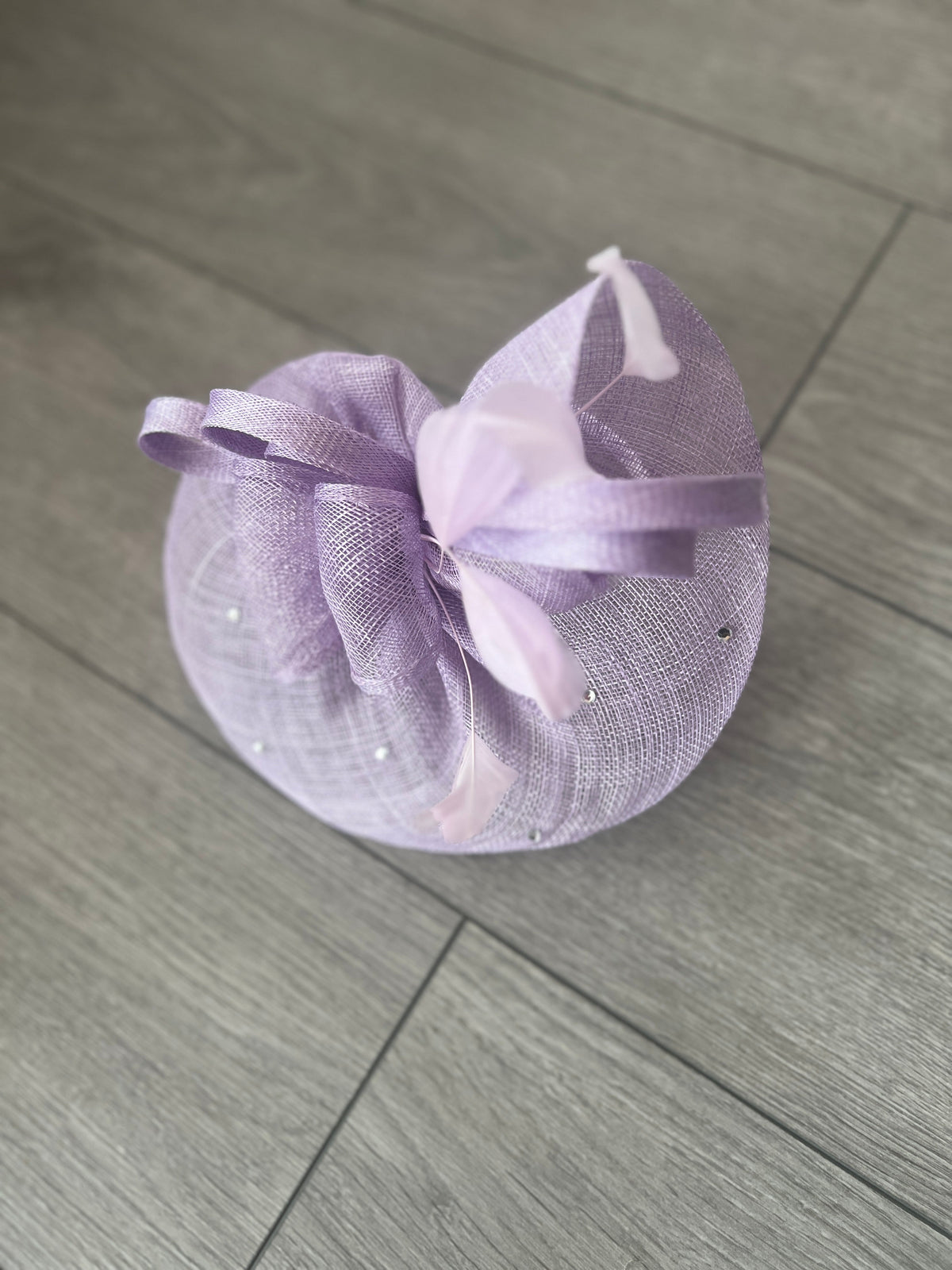 Lilac Fascinator With Diamanté Oval Base-Fascinators Direct