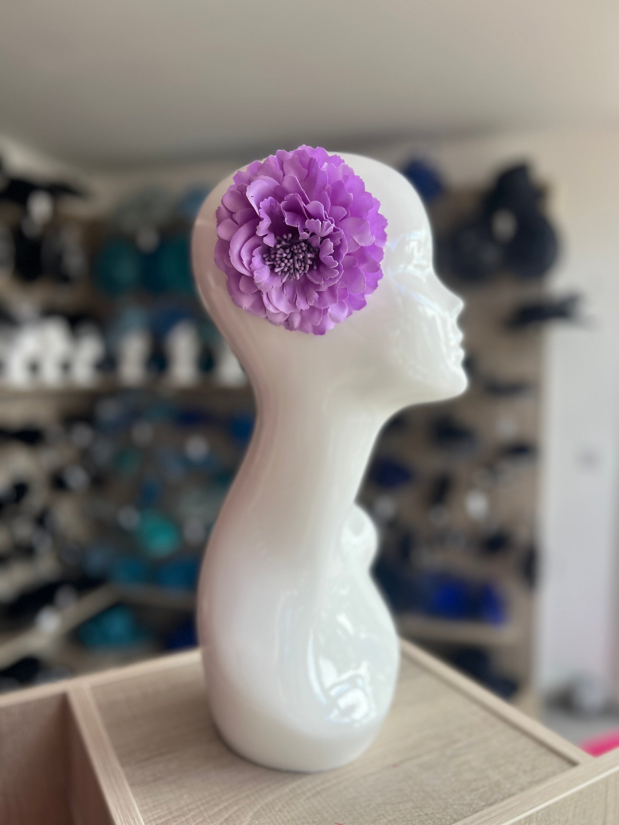 Lilac Hair Flower Fascinator Clip-Fascinators Direct