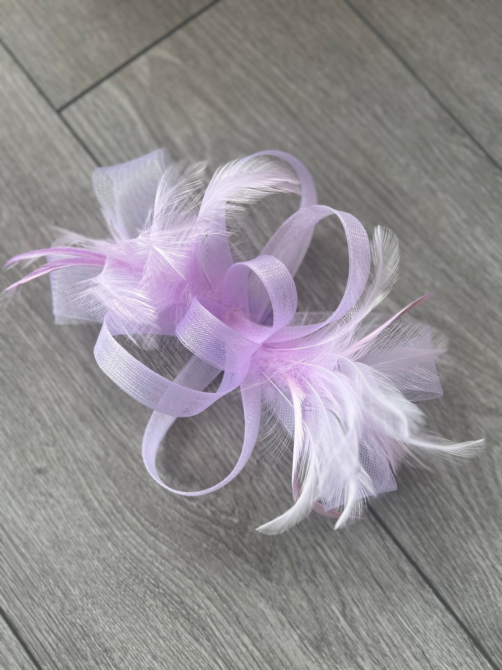 Lilac Loop Bow Fascinator With Feathers-Fascinators Direct