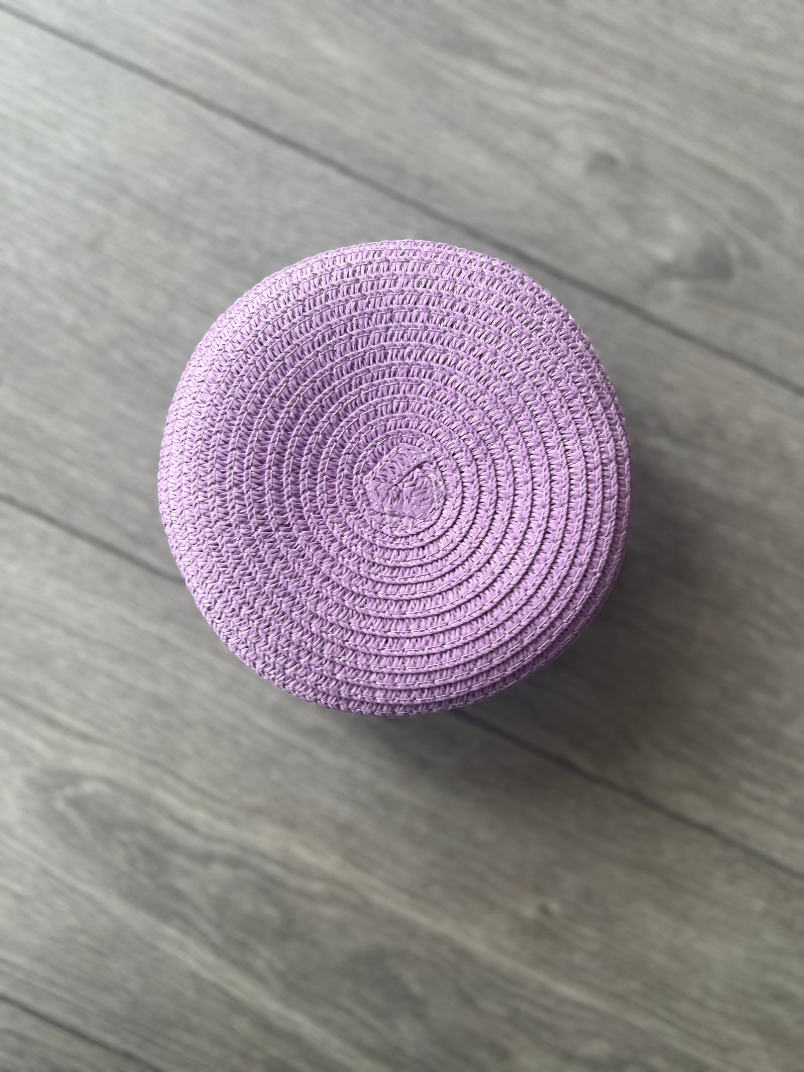 Lilac Round Straw Shoulder Bag-Fascinators Direct