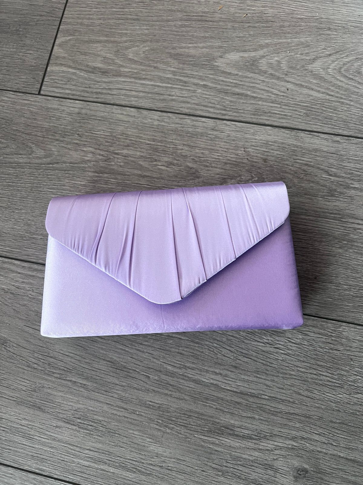 Lilac Satin Envelope Clutch Bag-Fascinators Direct