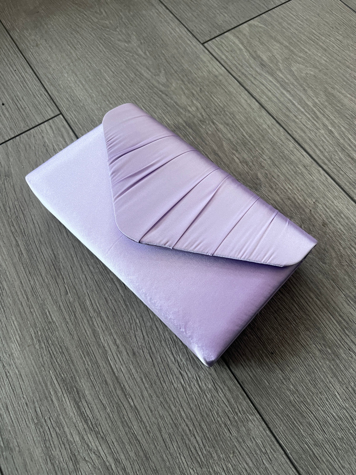 Lilac Satin Envelope Clutch Bag-Fascinators Direct
