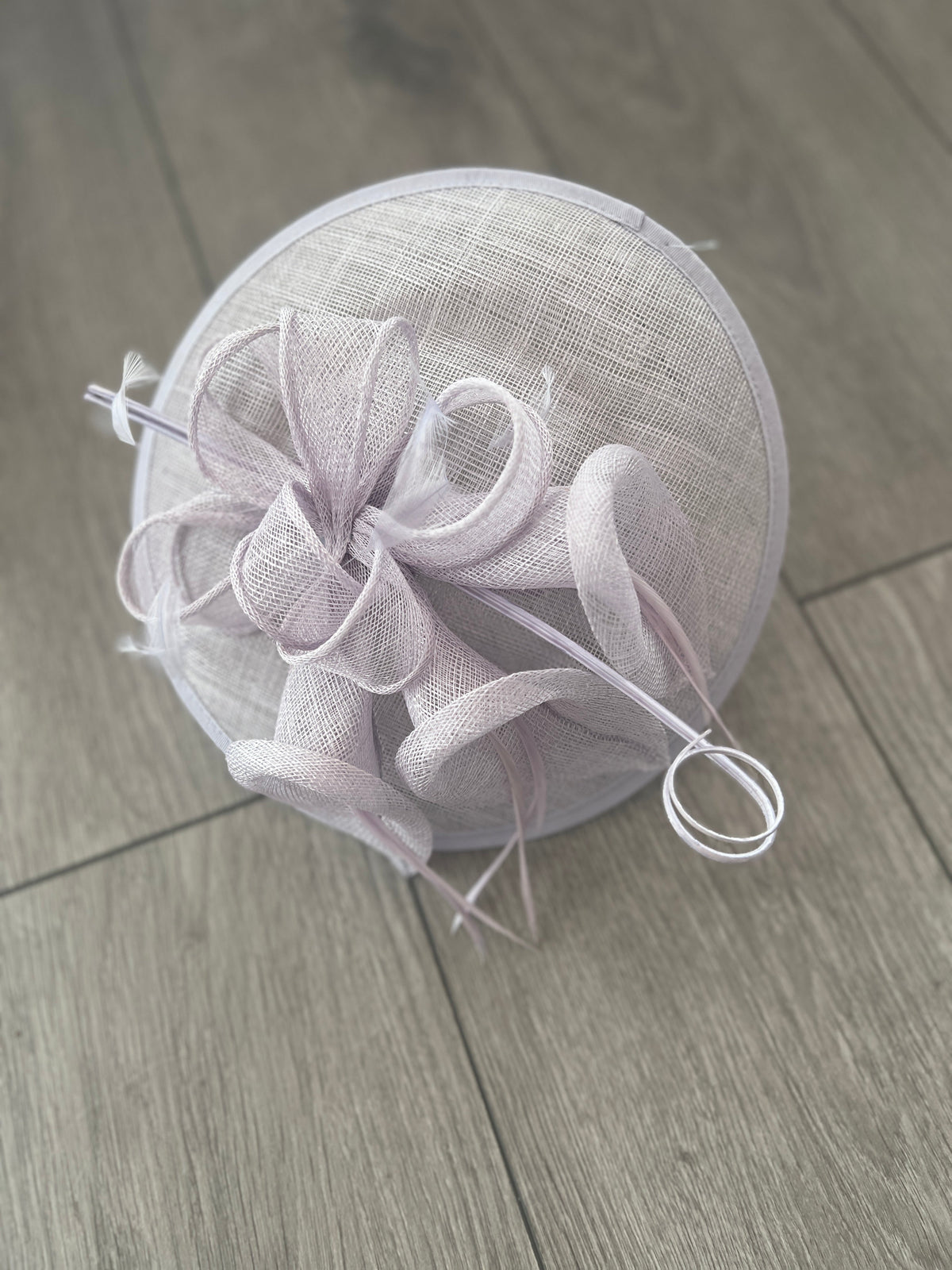 Lilac Sinamay Petunia Flower Fascinator With A Saucer Base-Fascinators Direct
