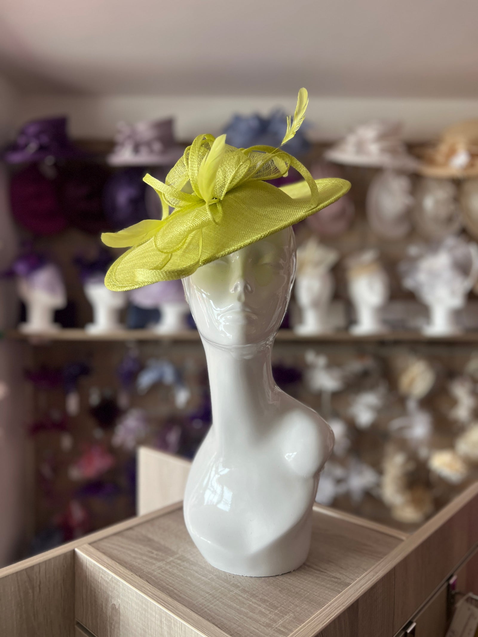 Lime Teardrop Disc Fascinator-Fascinators Direct