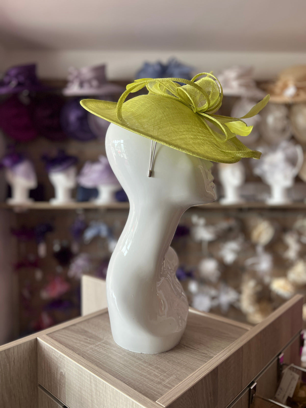Lime Teardrop Disc Fascinator-Fascinators Direct