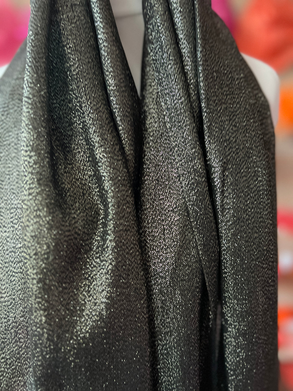 Luxury Black &amp; Gold Shimmer Scarf-Fascinators Direct