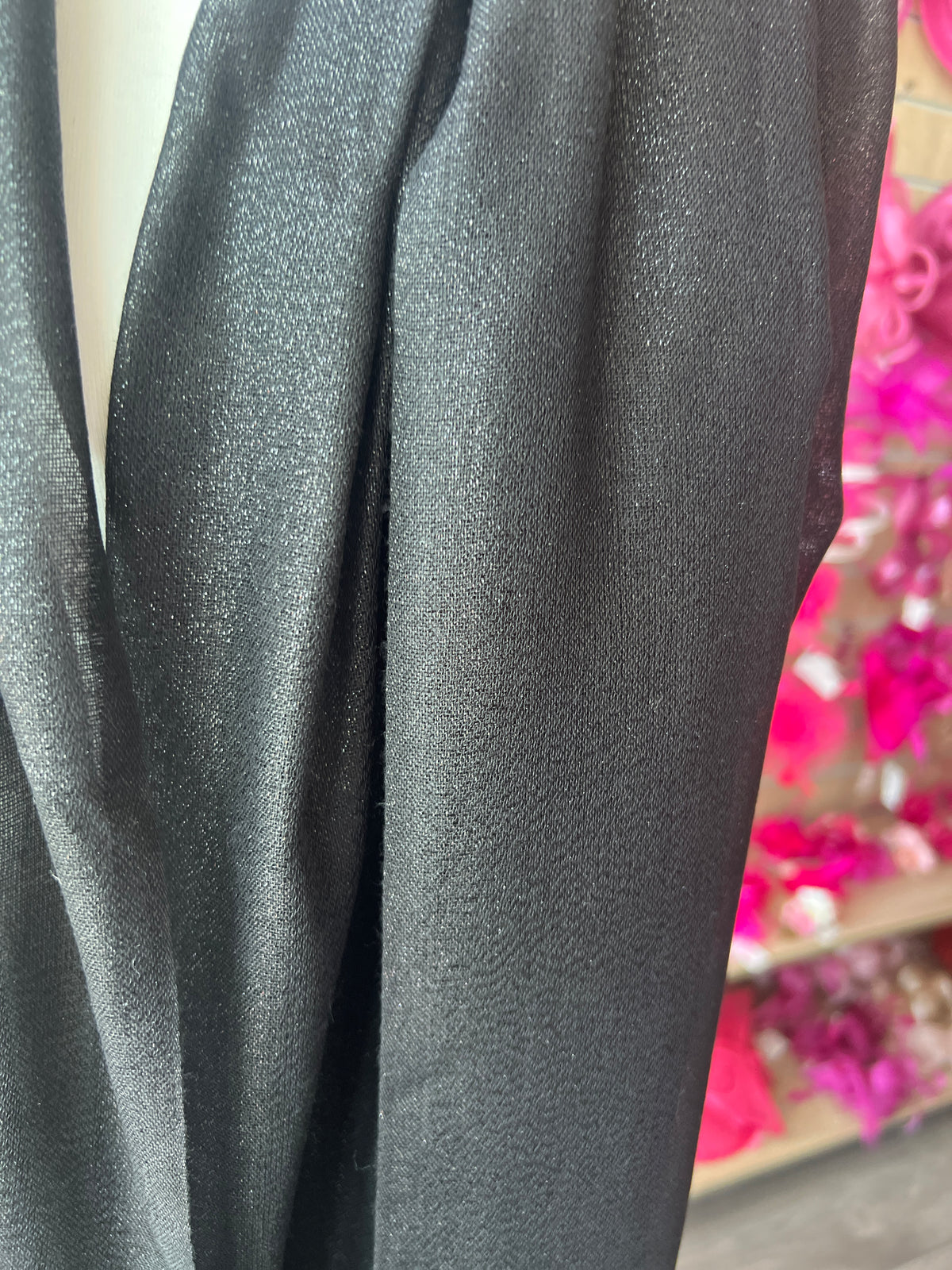 Luxury Black Shimmer Scarf-Fascinators Direct