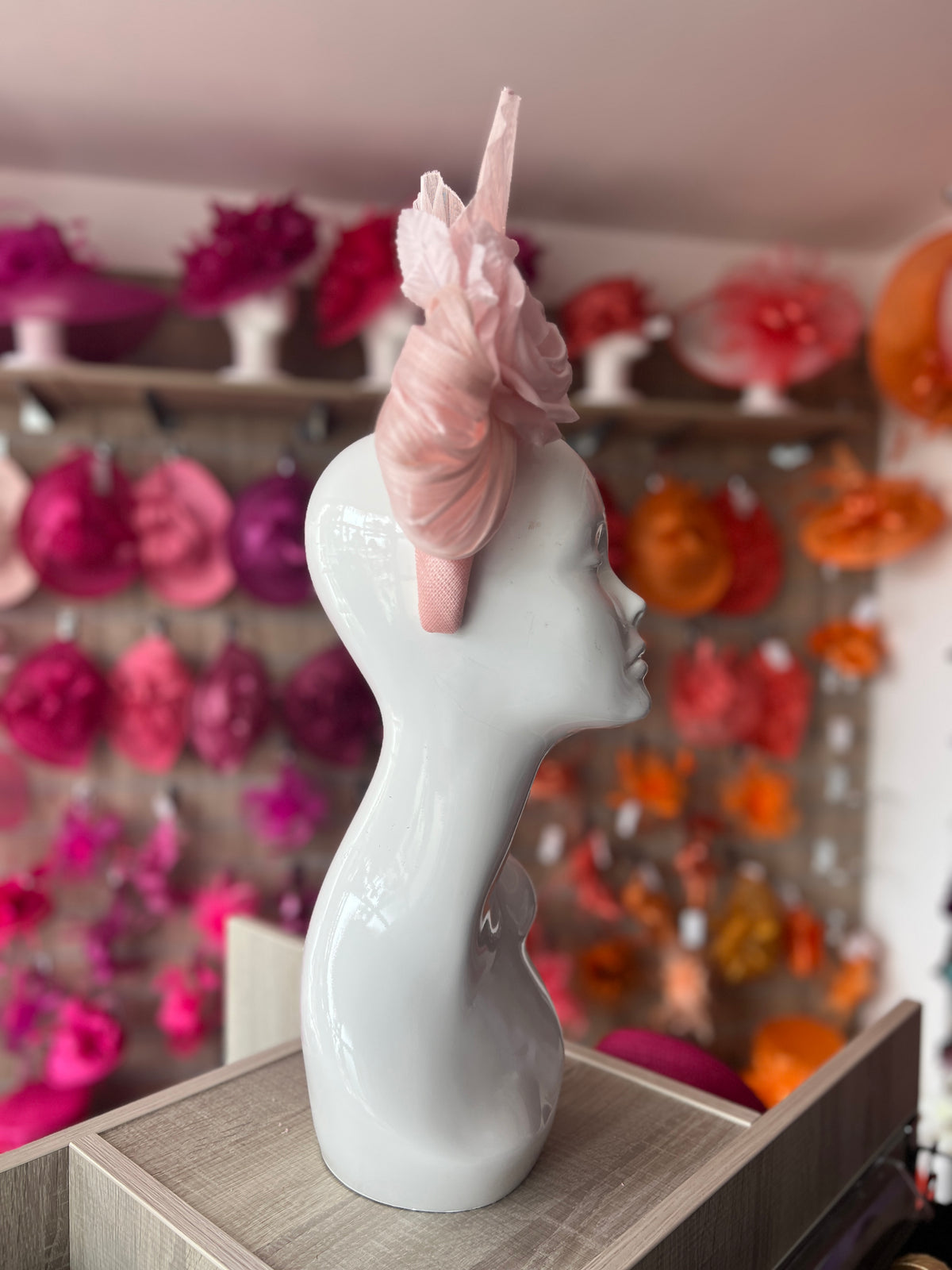 Luxury Bow with Flower Headband Fascinator- Candy Pink-Fascinators Direct