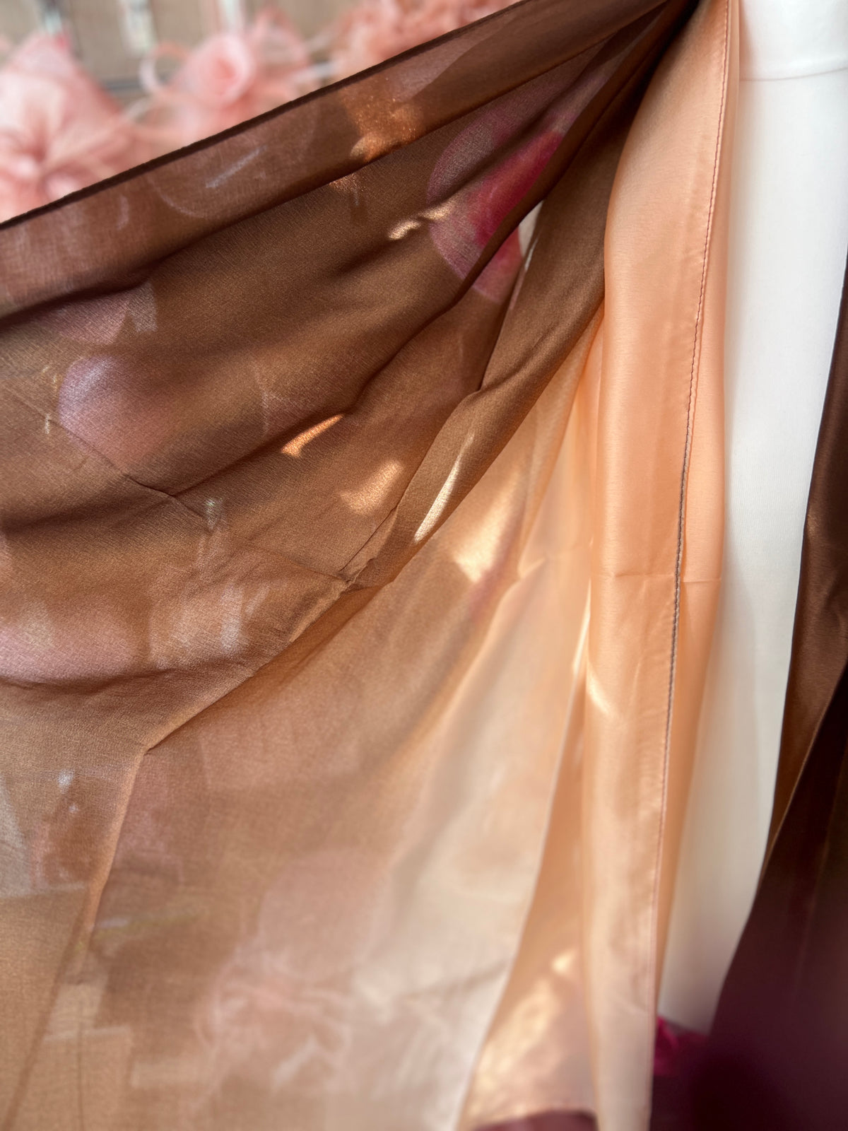 Luxury Brown &amp; Nude Ombre Silk Scarf-Fascinators Direct