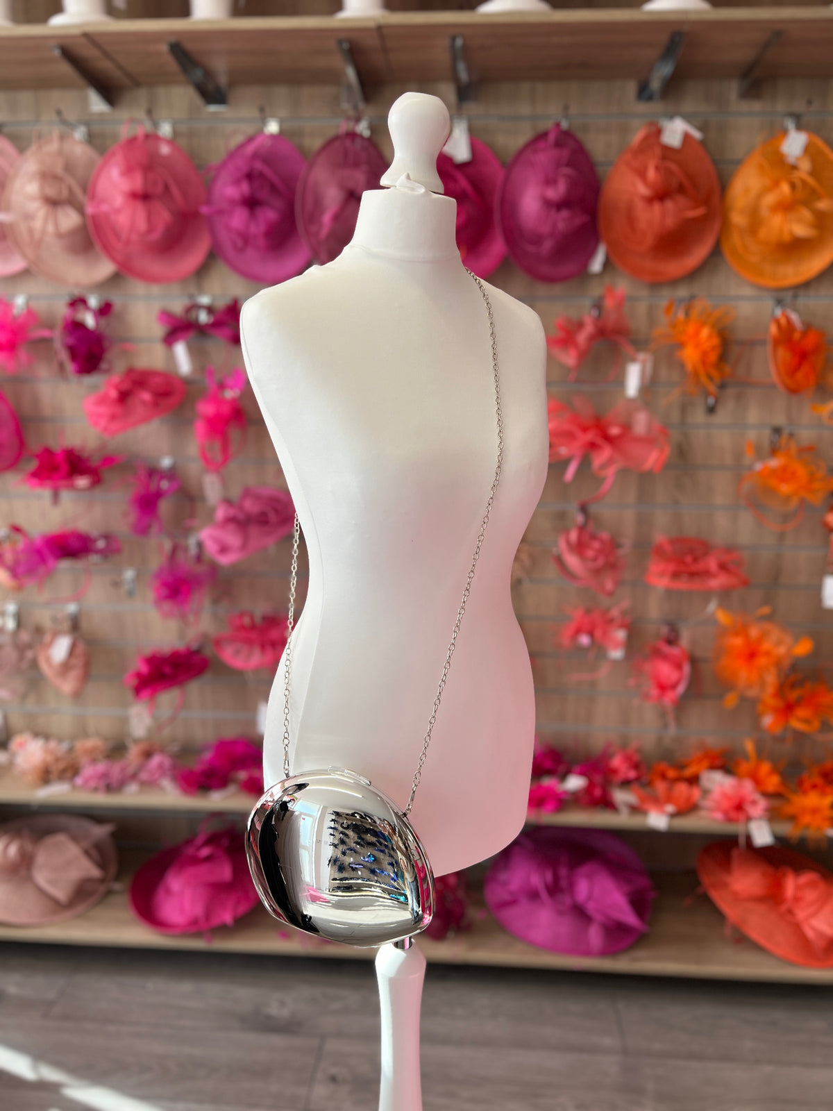 Luxury Chrome Silver Shell Shaped Clutch Bag-Fascinators Direct