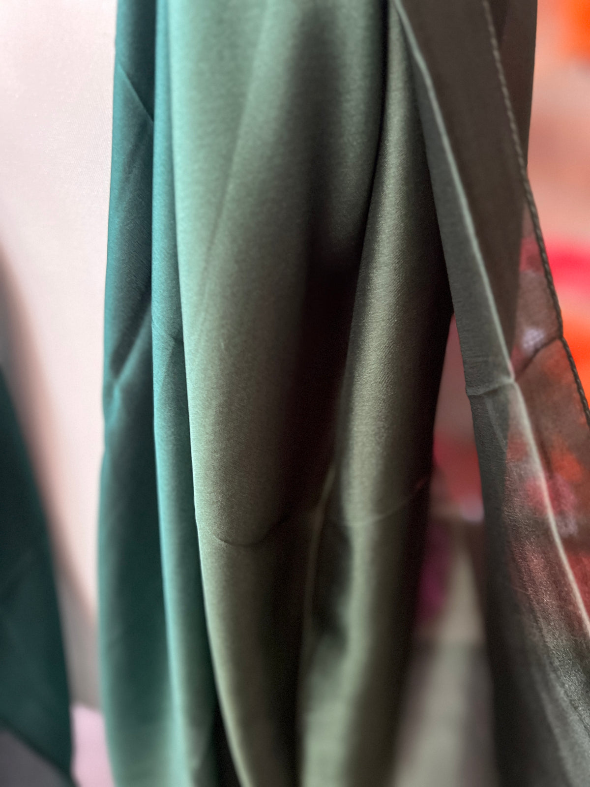 Luxury Dark Green &amp; Olive Ombre Silk Scarf-Fascinators Direct