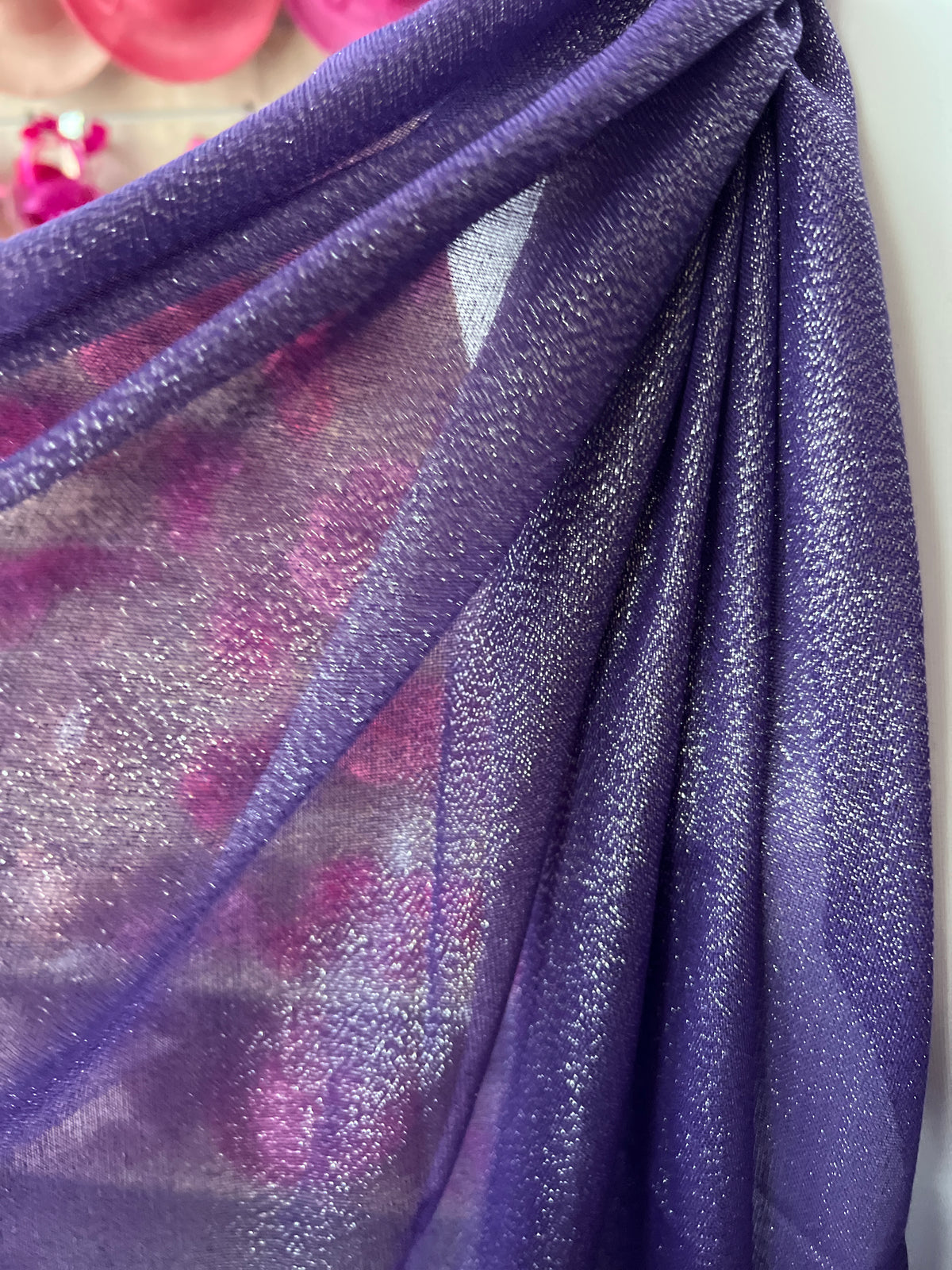 Luxury Dark Purple &amp; Silver Shimmer Scarf-Fascinators Direct