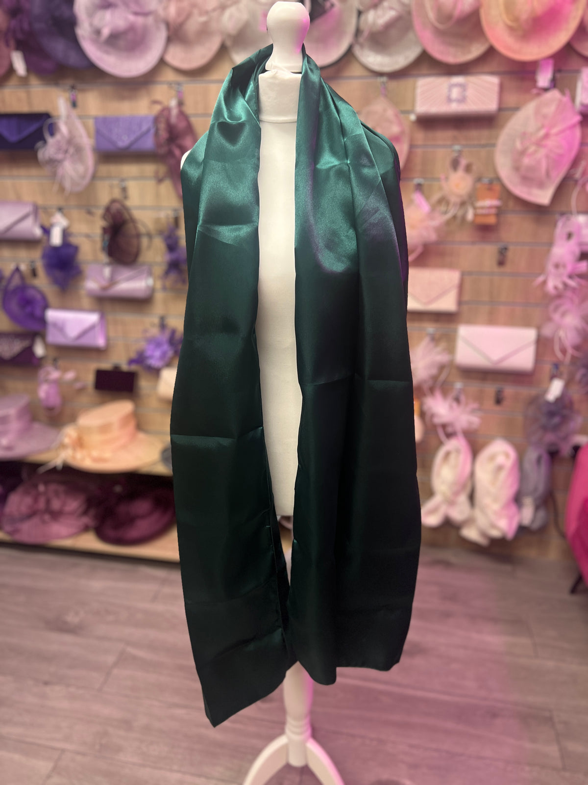 Luxury Emerald Green Silk Scarf/Shawl-Fascinators Direct