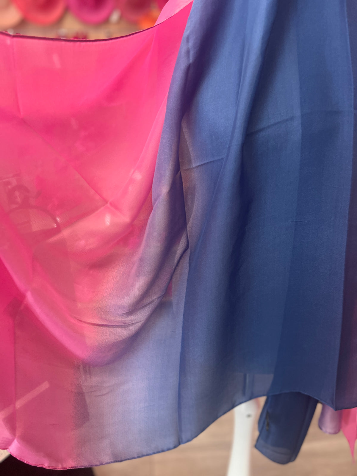 Luxury Fuchsia &amp; Navy Blue Ombré Silk Scarf-Fascinators Direct