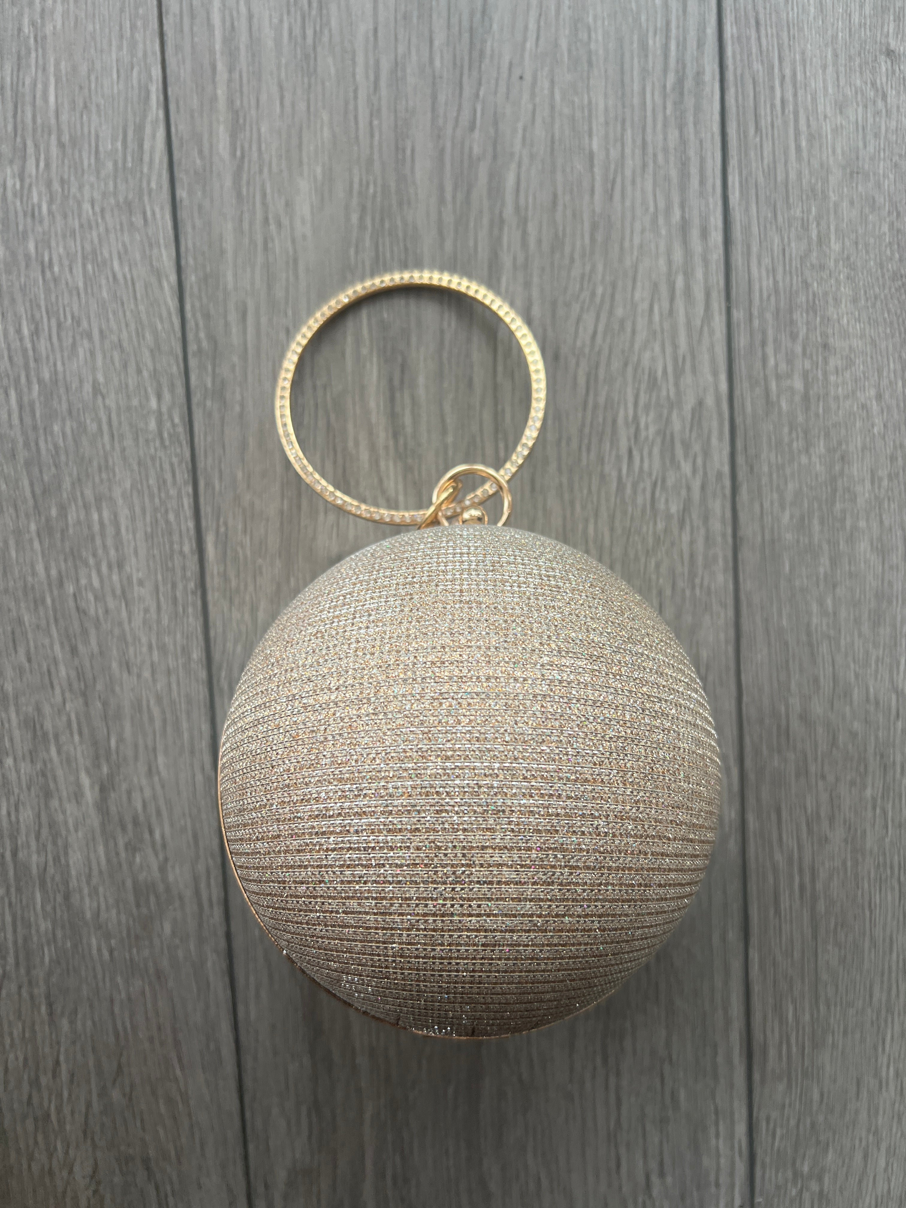 Ball Clutch Purse Sphere Bag Gold Luxury Gold Round Ball