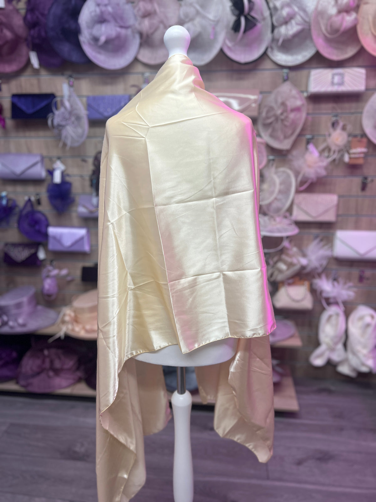 Luxury Gold Silk Scarf/Shawl-Fascinators Direct