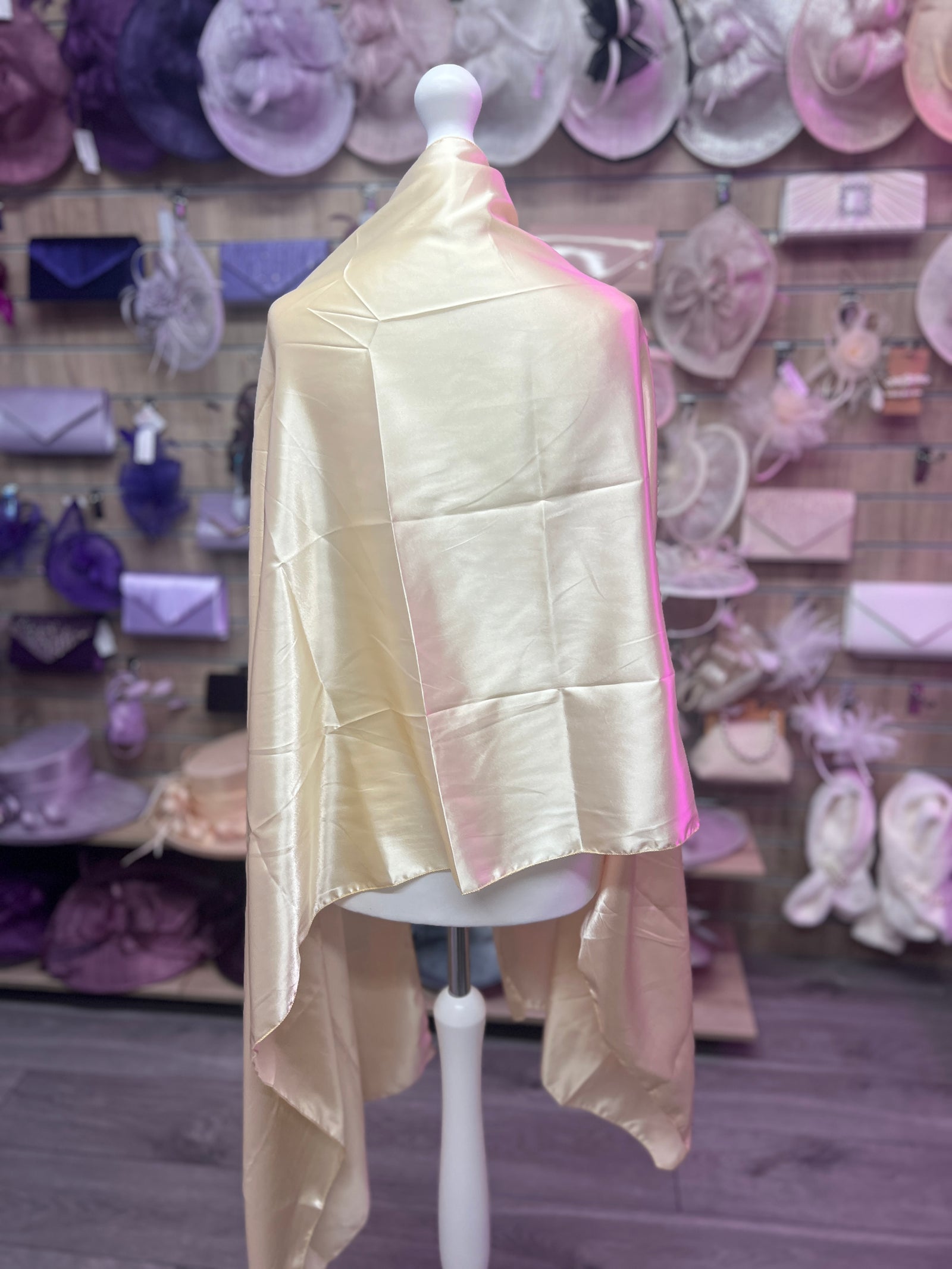 Luxury Gold Silk Scarf/Shawl-Fascinators Direct