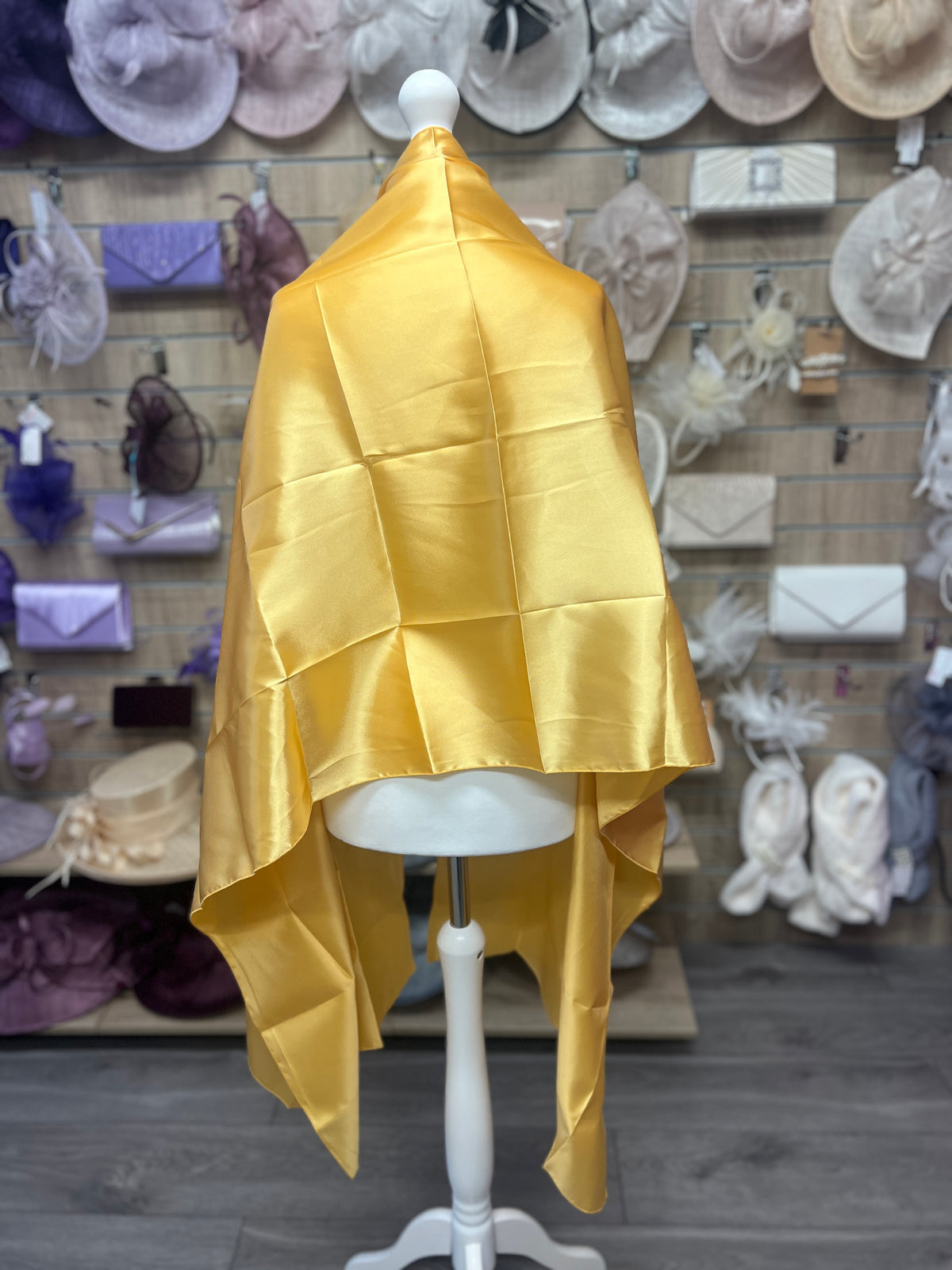 Luxury Gold Silk Scarf/Shawl-Fascinators Direct