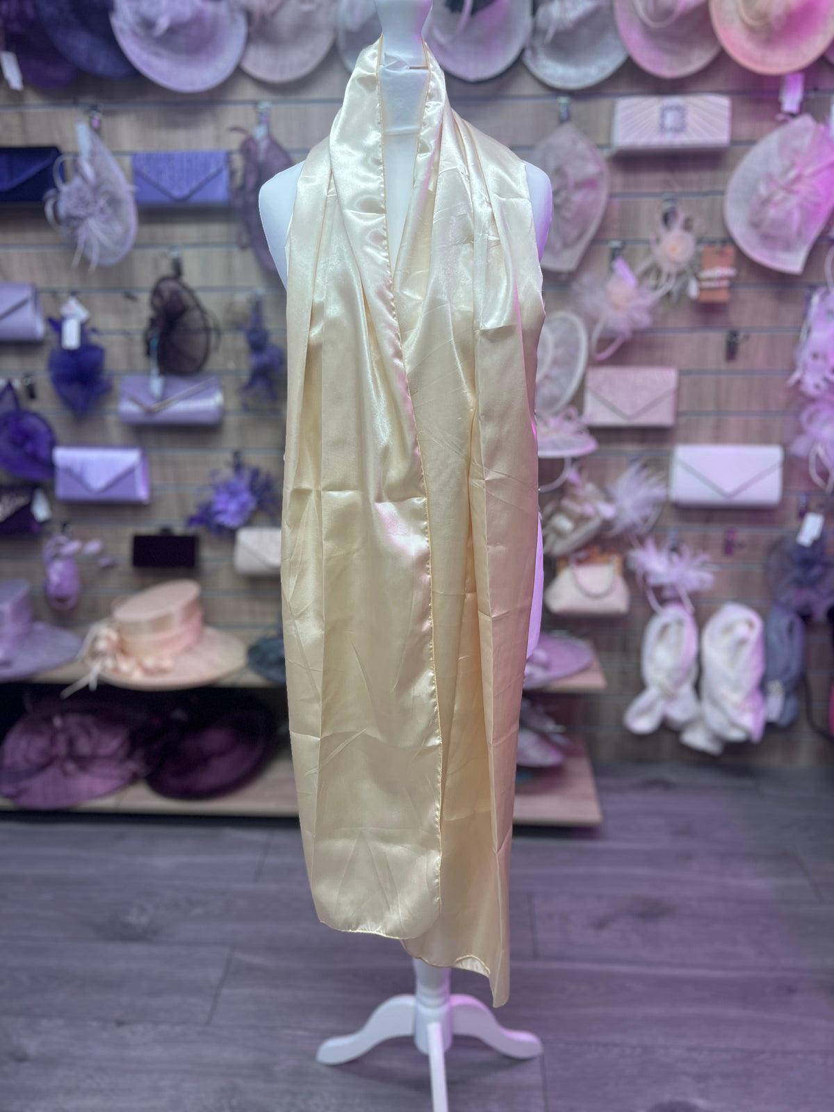 Luxury Gold Silk Scarf/Shawl-Fascinators Direct