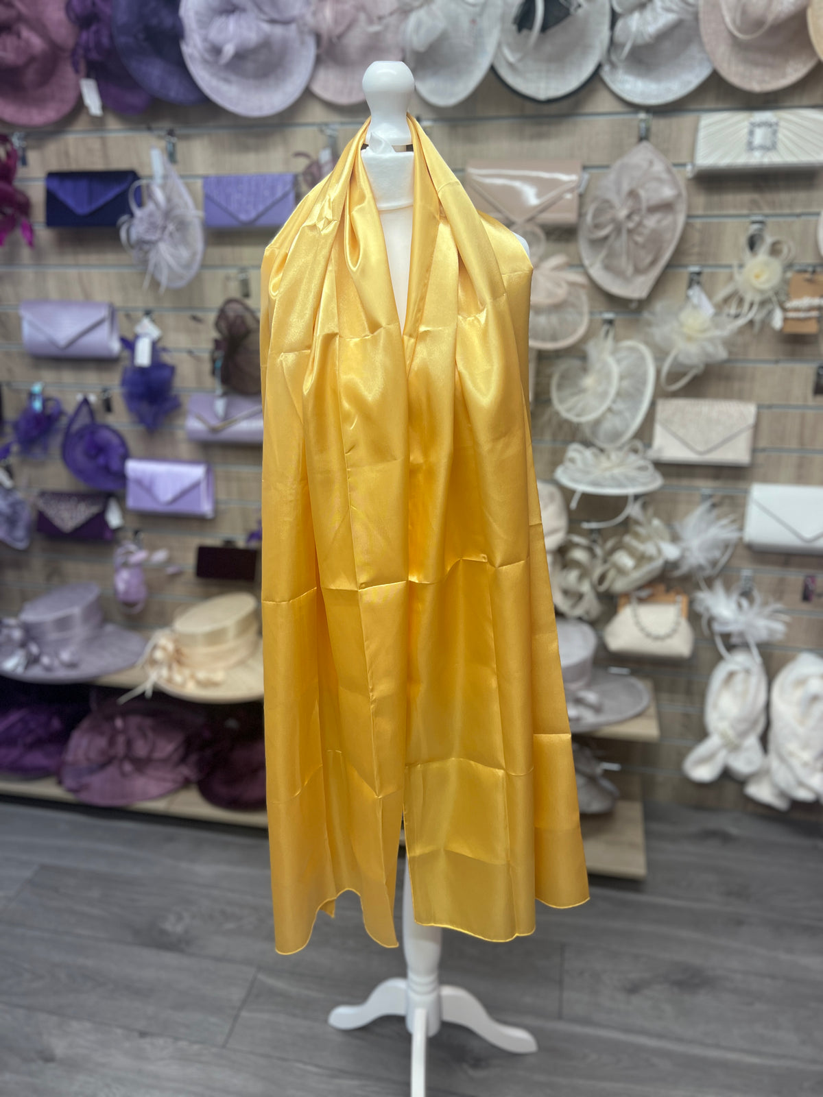 Luxury Gold Silk Scarf/Shawl-Fascinators Direct