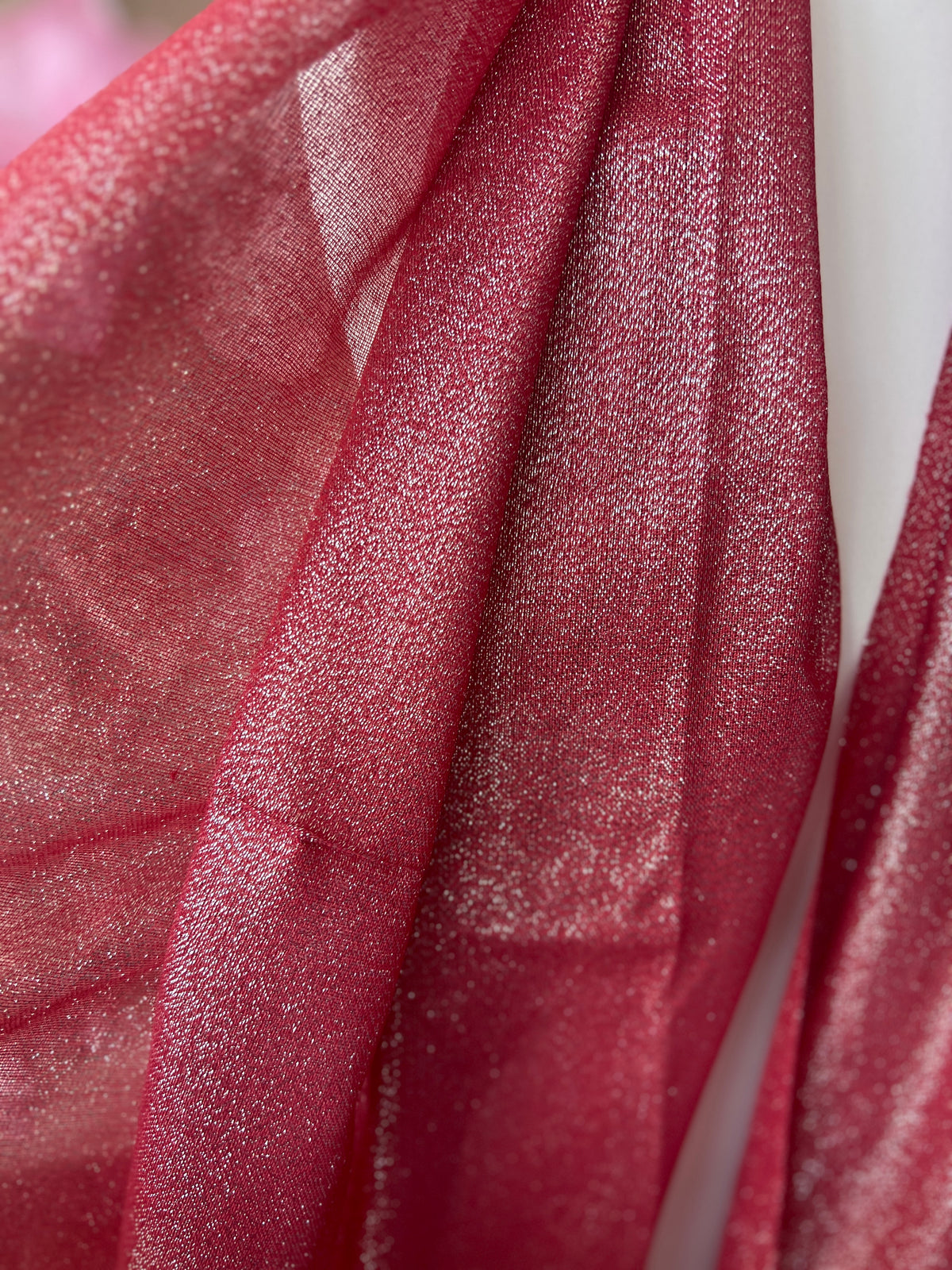 Luxury Red &amp; Silver Shimmer Scarf-Fascinators Direct
