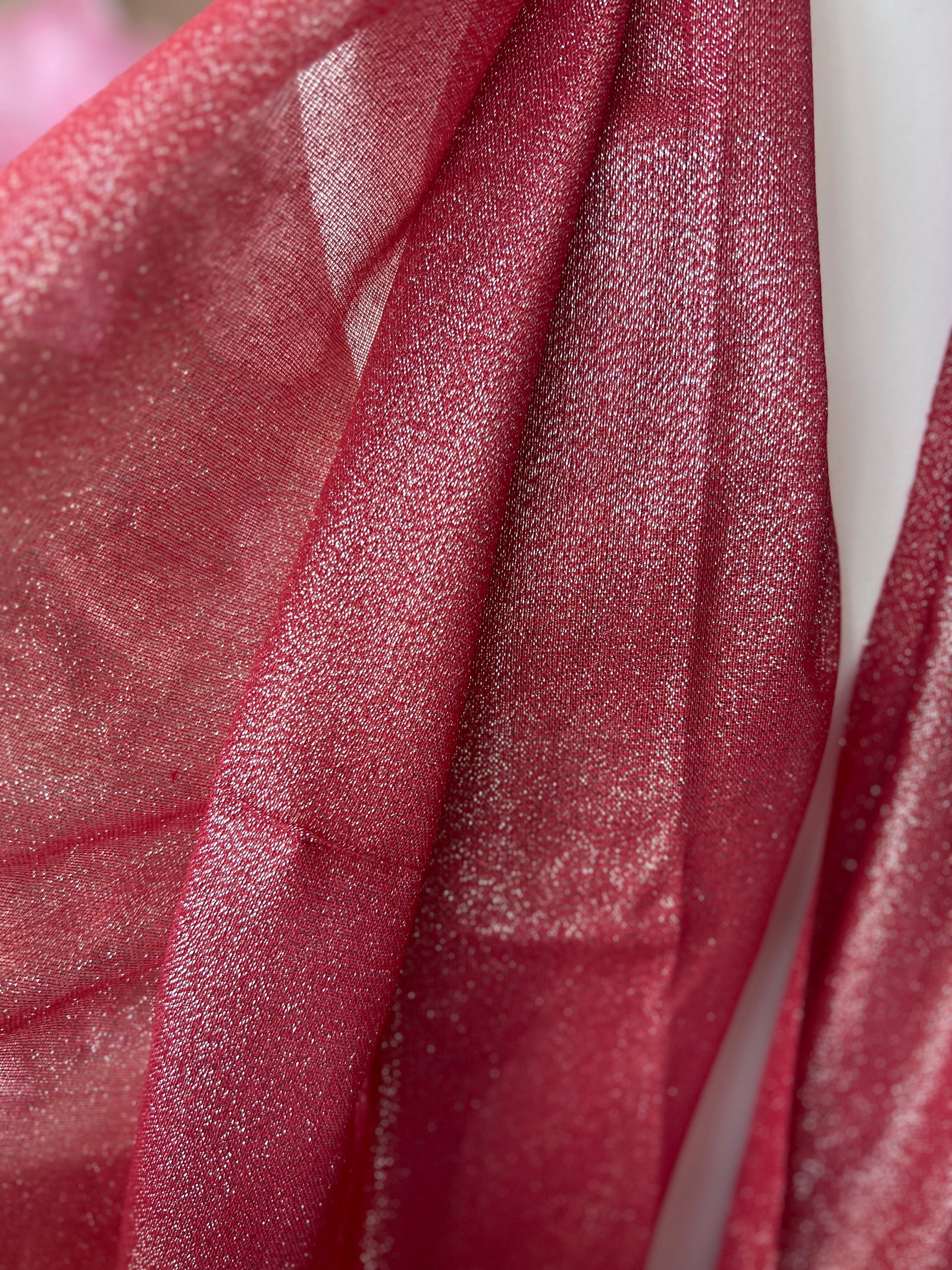 Luxury Red & Silver Shimmer Scarf-Fascinators Direct