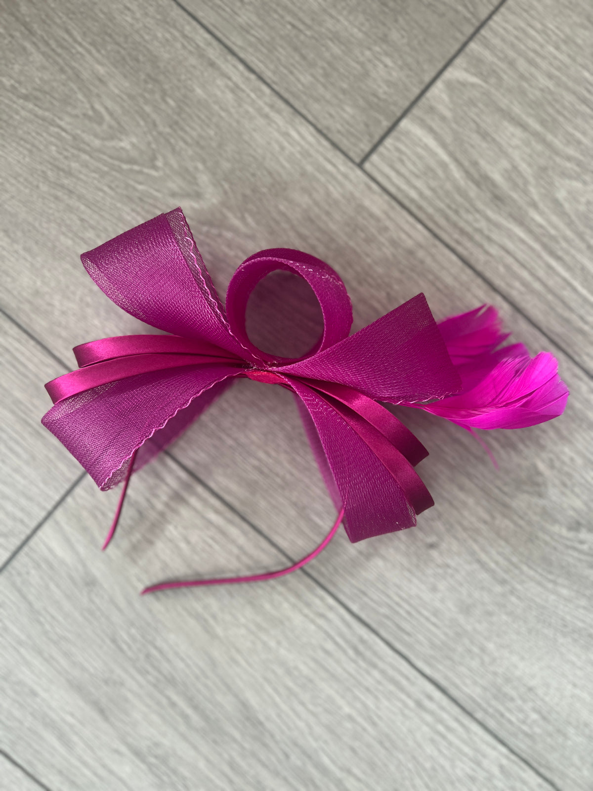 Magenta Large Loop Crinoline &amp; Satin Headband Fascinator-Fascinators Direct