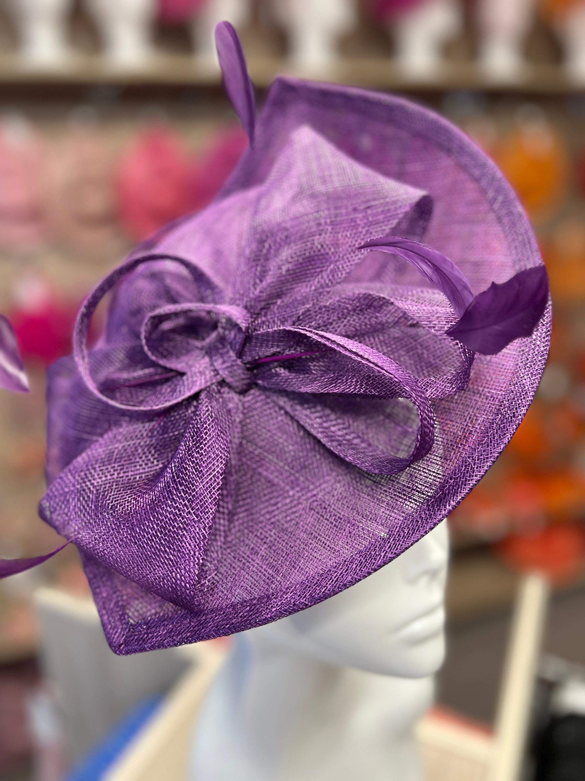 Mauve Disc Fascinator with Decorative Bow-Fascinators Direct