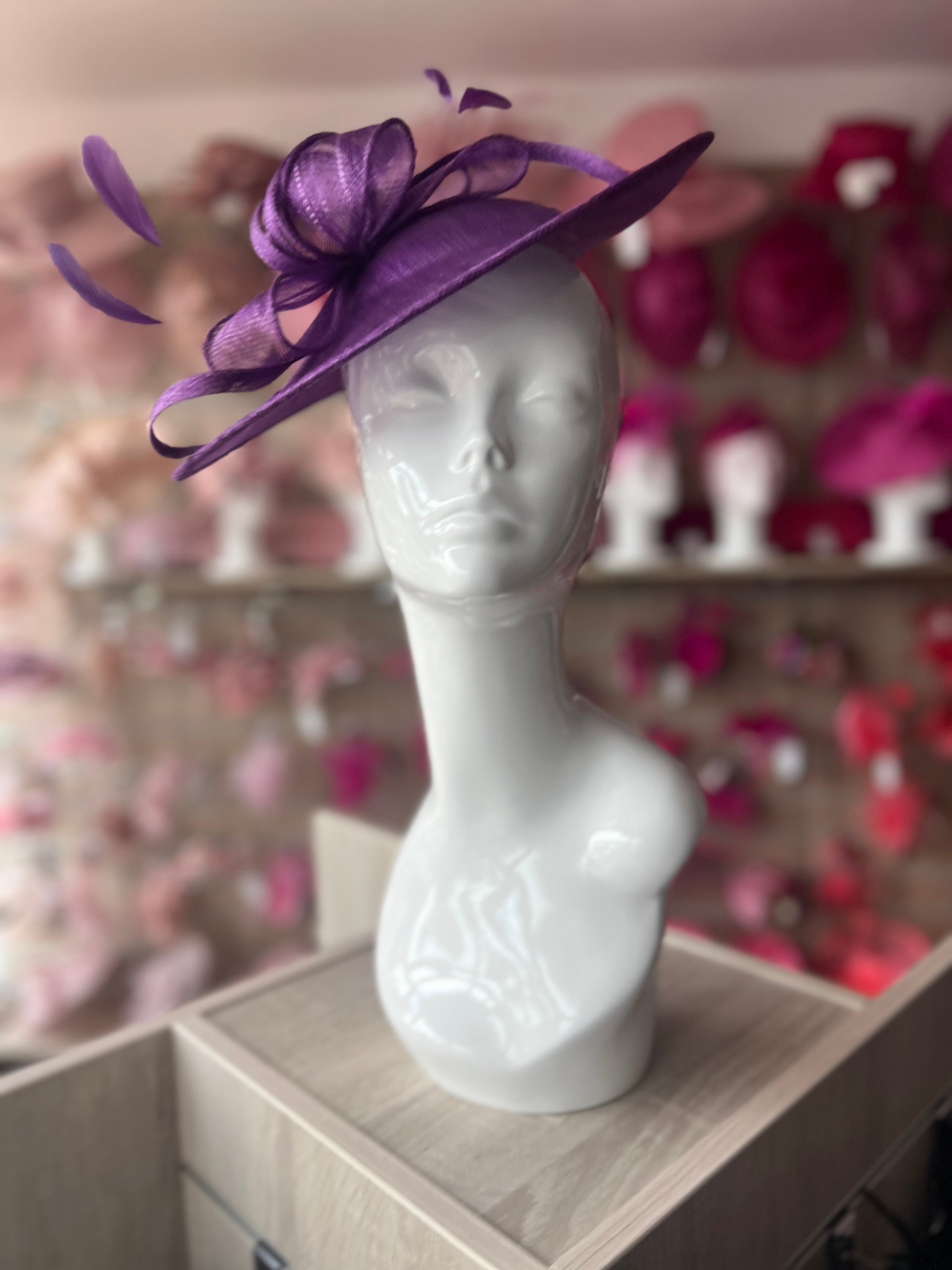 Mauve Teardrop Disc Fascinator-Fascinators Direct