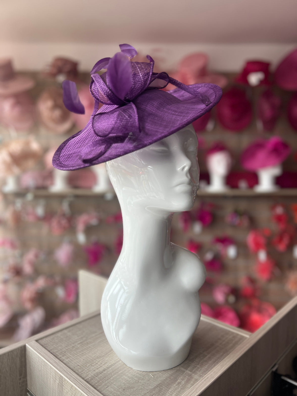 Mauve Teardrop Disc Fascinator-Fascinators Direct