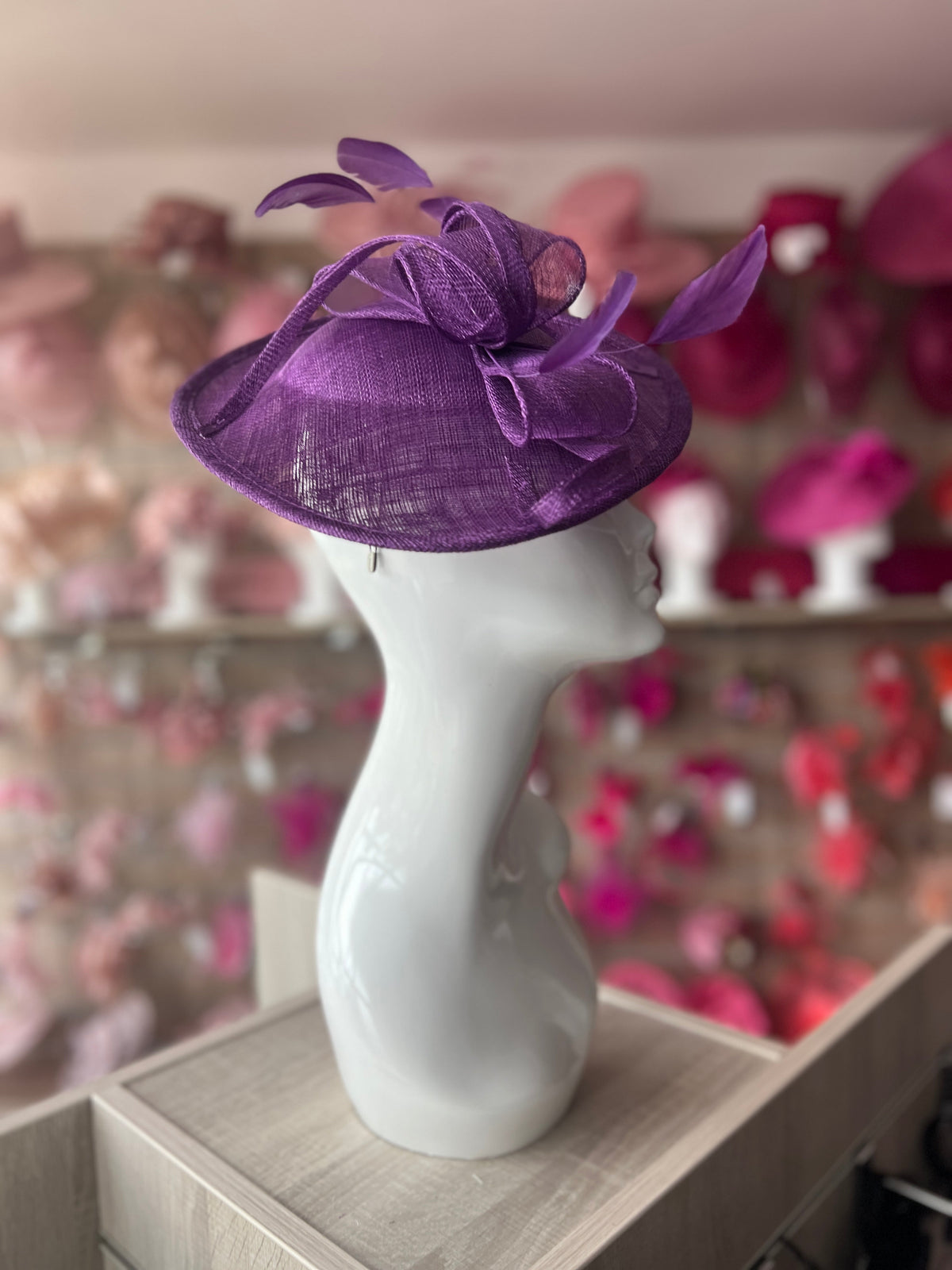 Mauve Teardrop Disc Fascinator-Fascinators Direct