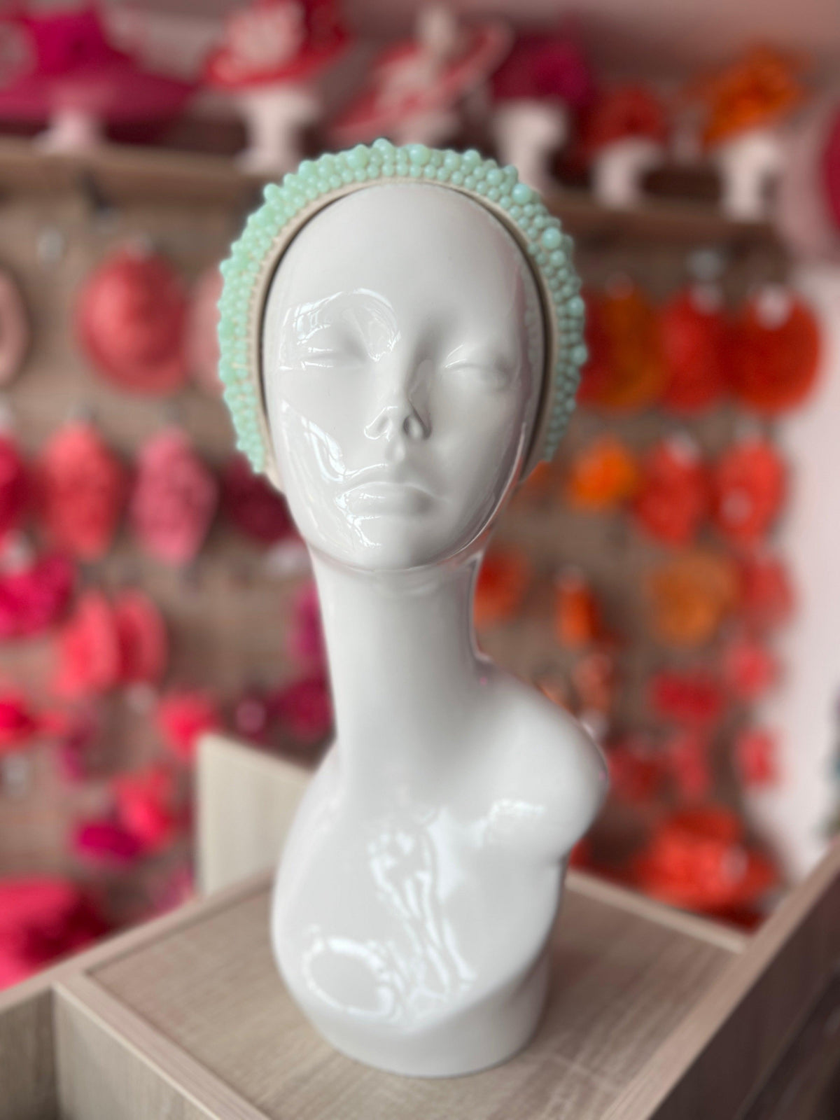 Megan Aqua Chunky Pearl Headband-Fascinators Direct