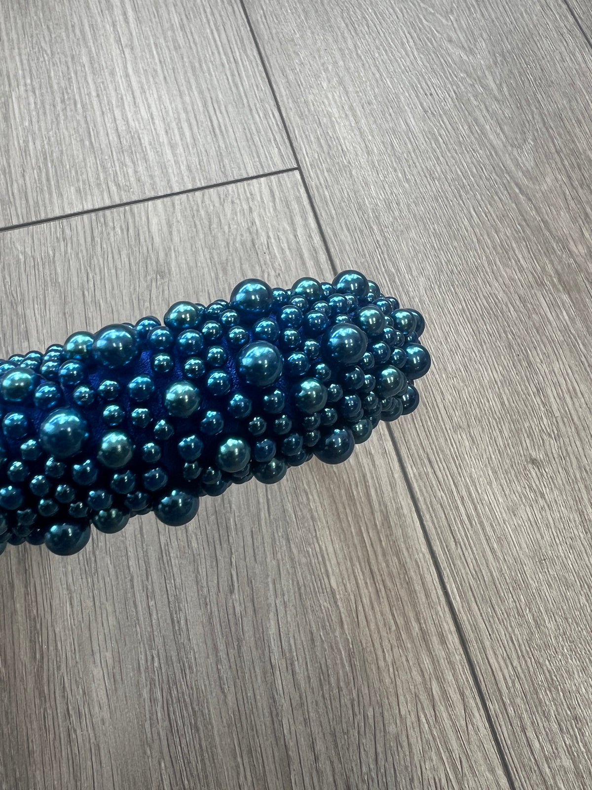 Megan Blue Chunky Pearl Headband-Fascinators Direct