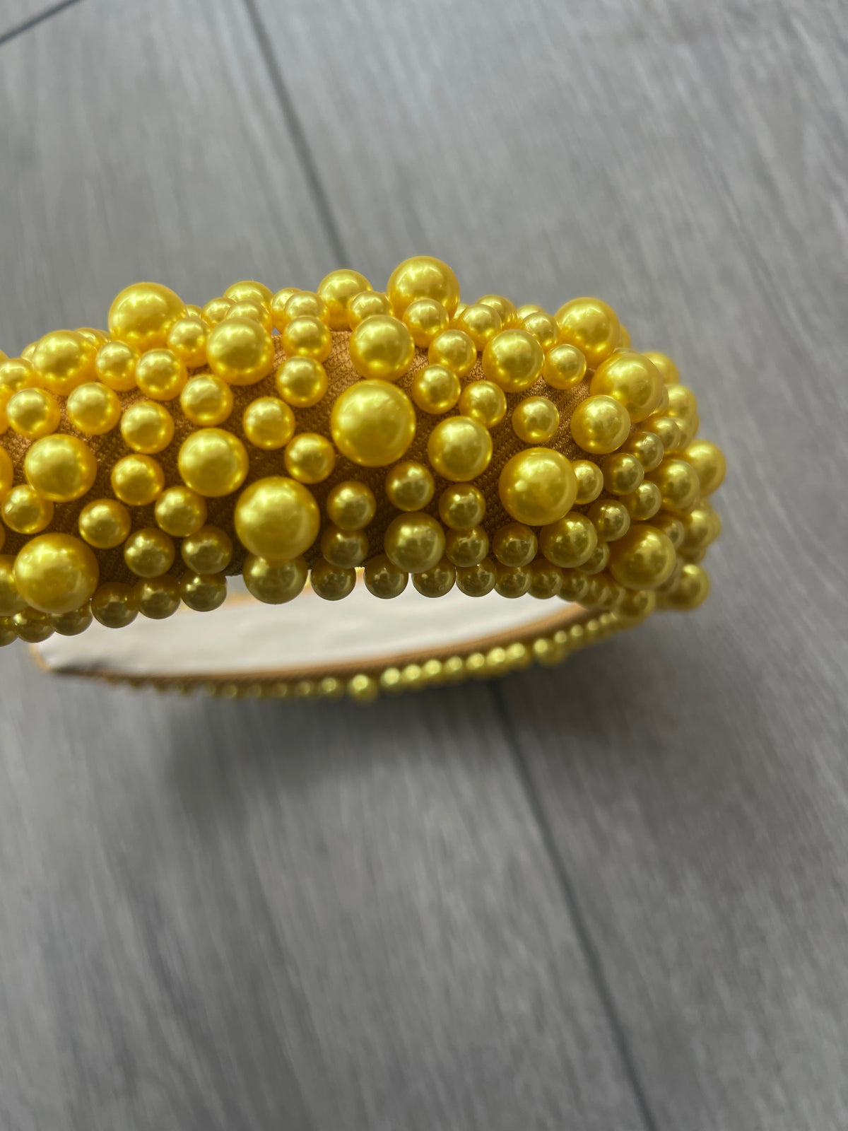 Megan Gold Chunky Pearl Headband-Fascinators Direct