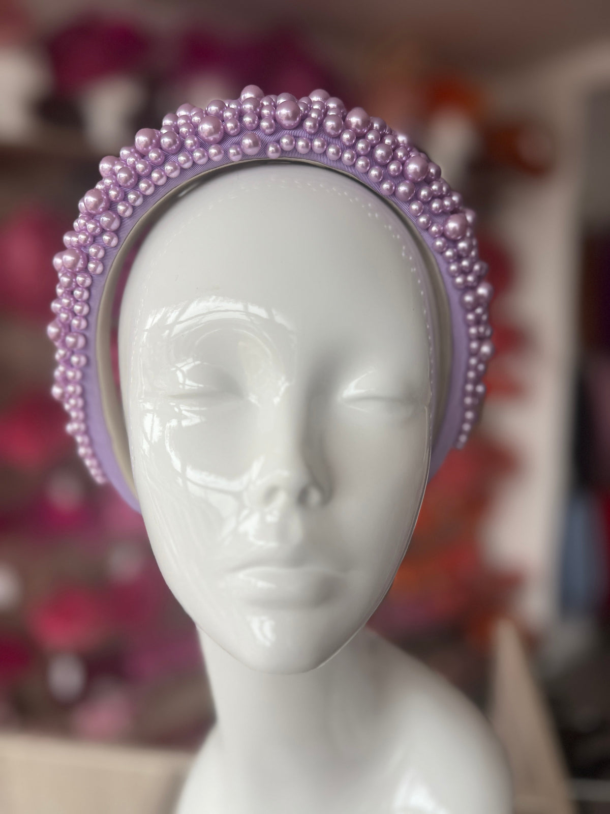 Megan Lilac Chunky Pearl Headband-Fascinators Direct