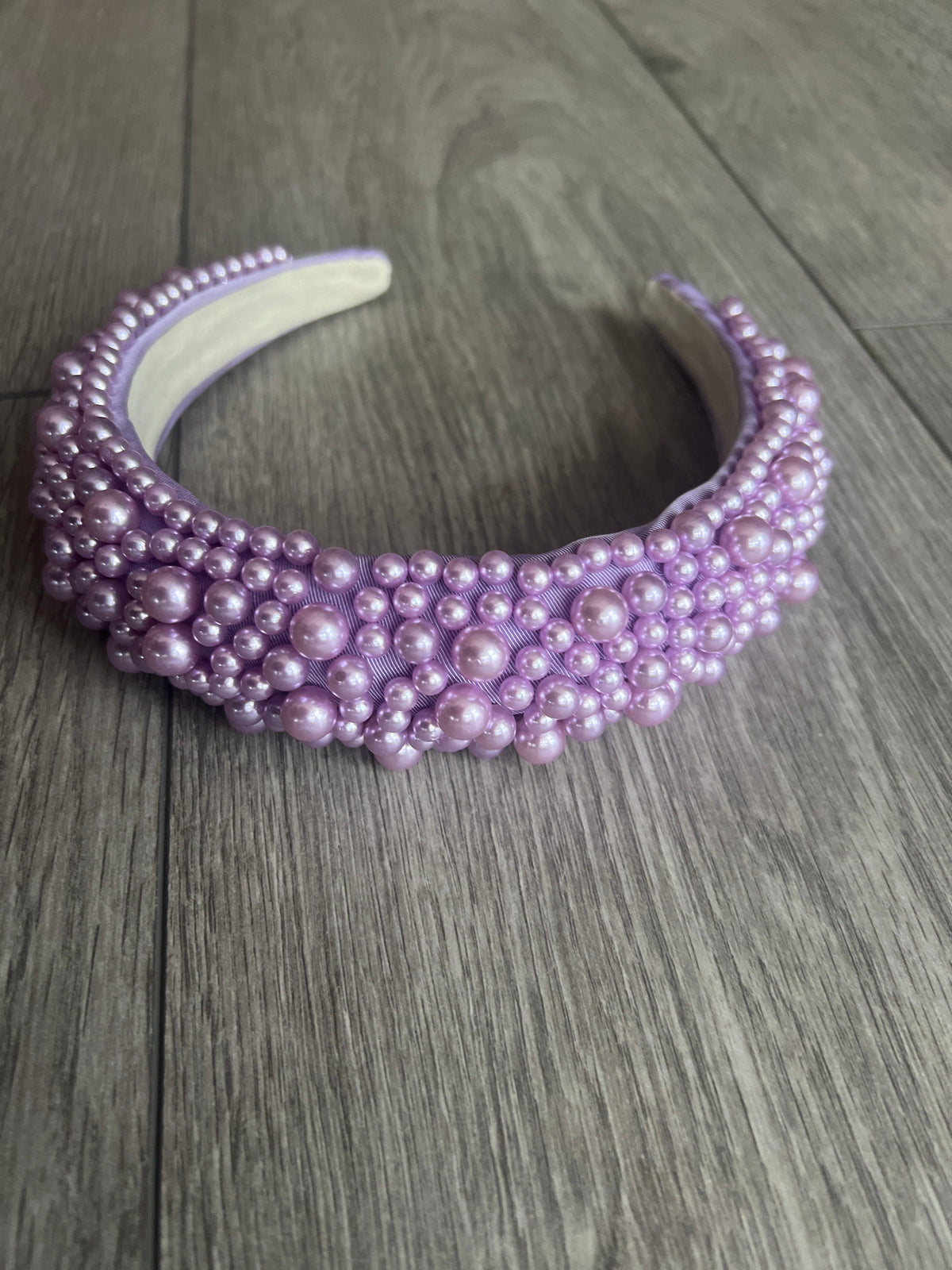 Megan Lilac Chunky Pearl Headband-Fascinators Direct