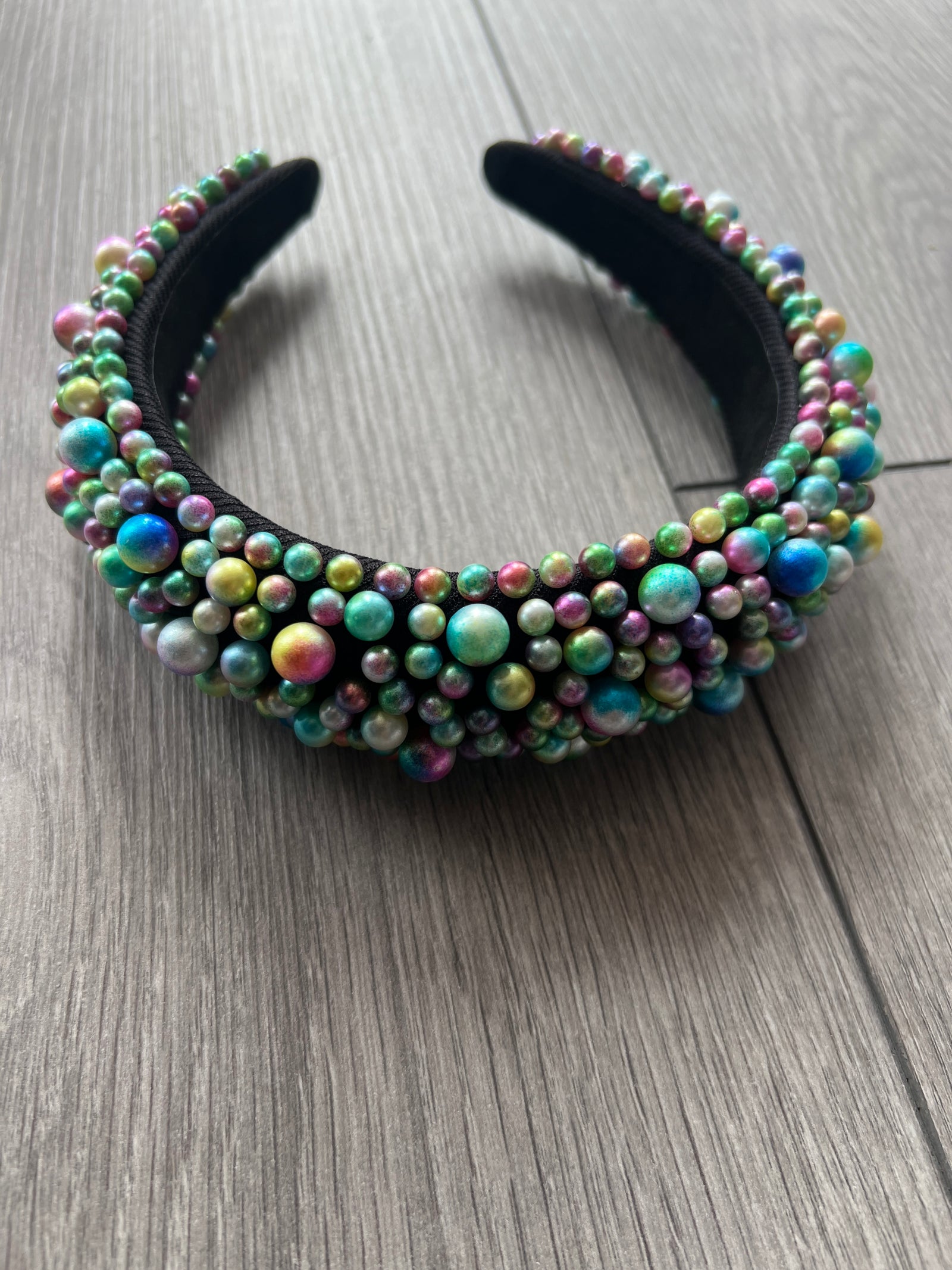 Megan Mixed Coloured Chunky Pearl Headband-Fascinators Direct
