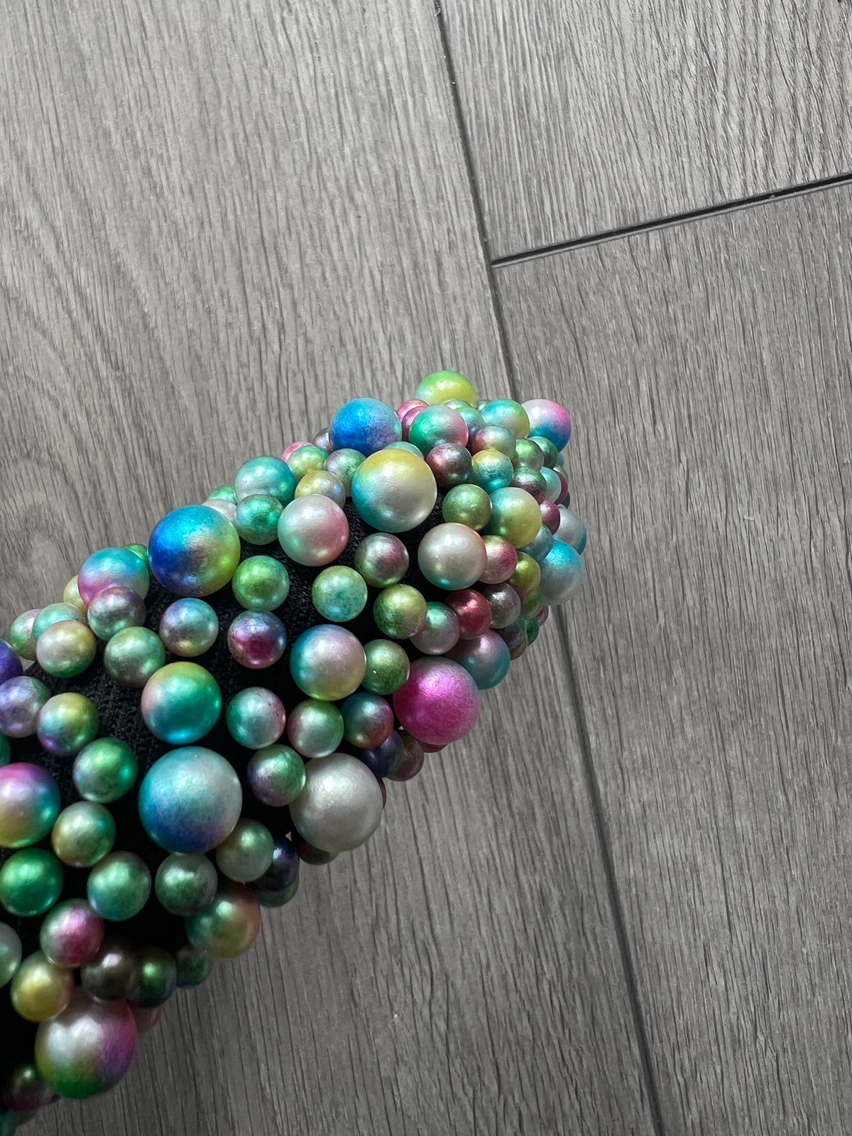 Megan Mixed Coloured Chunky Pearl Headband-Fascinators Direct